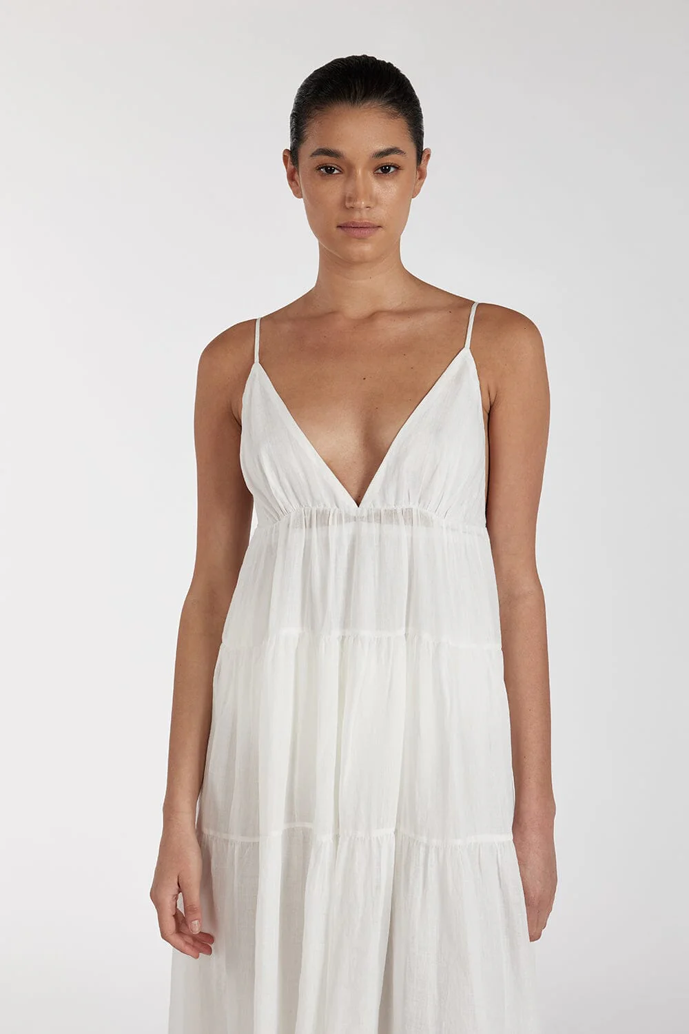LIZA WHITE RAMIE MIDI DRESS - Image 2