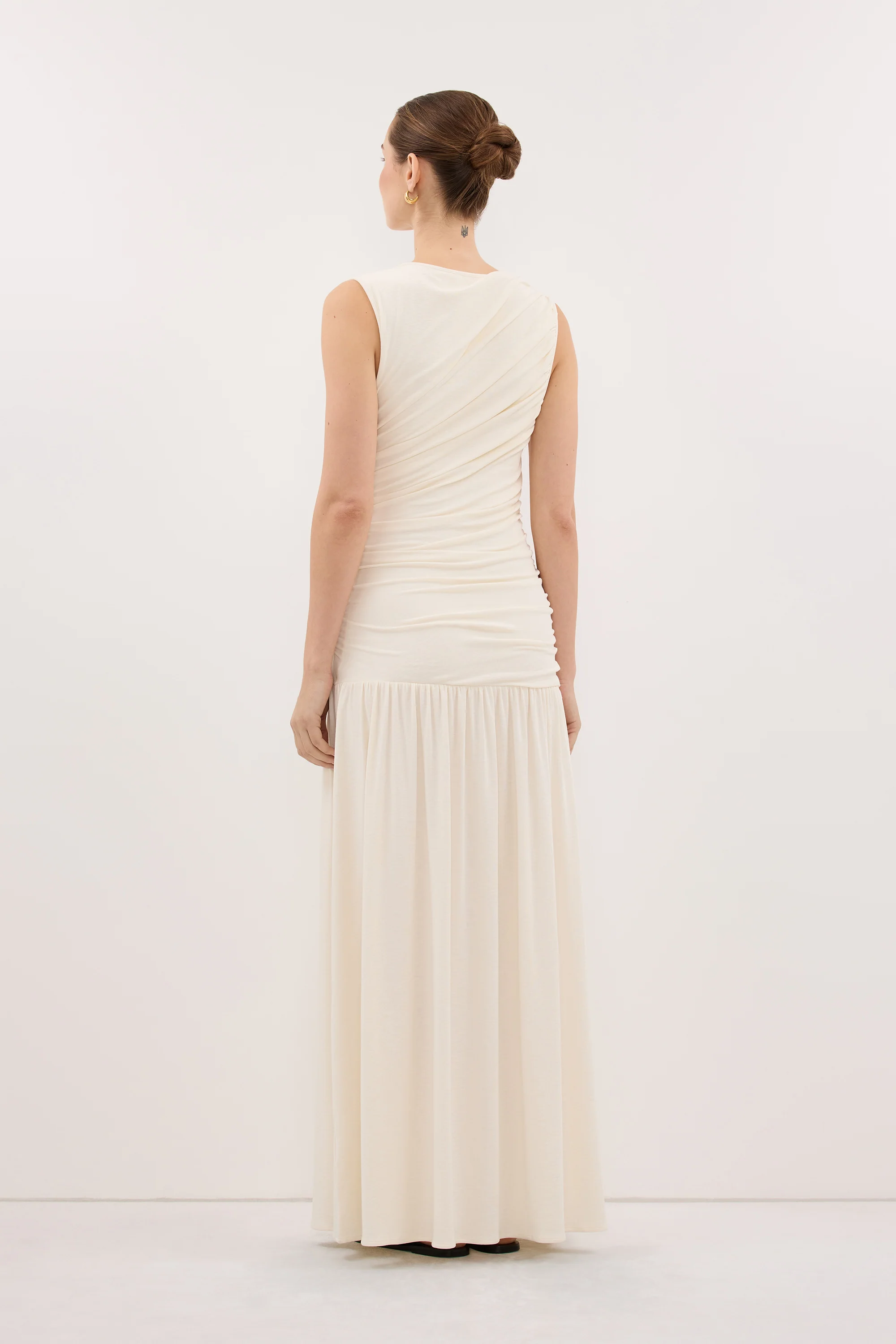 LOLA CREAM RUCHED MAXI DRESS - Image 4