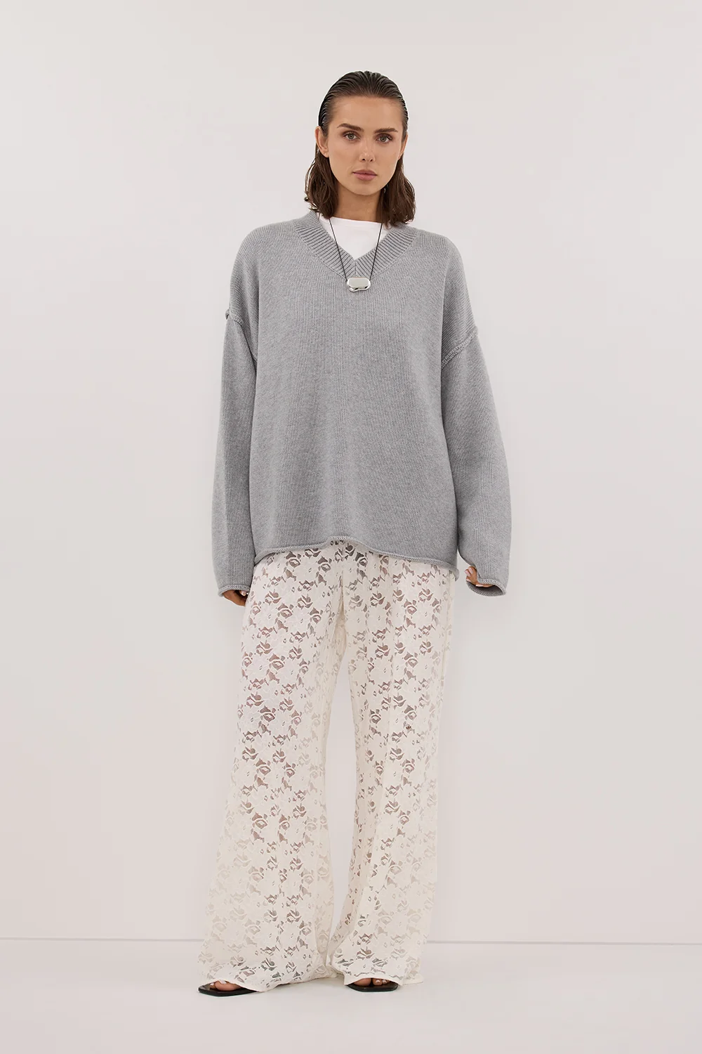LOULA WHITE LACE PANT