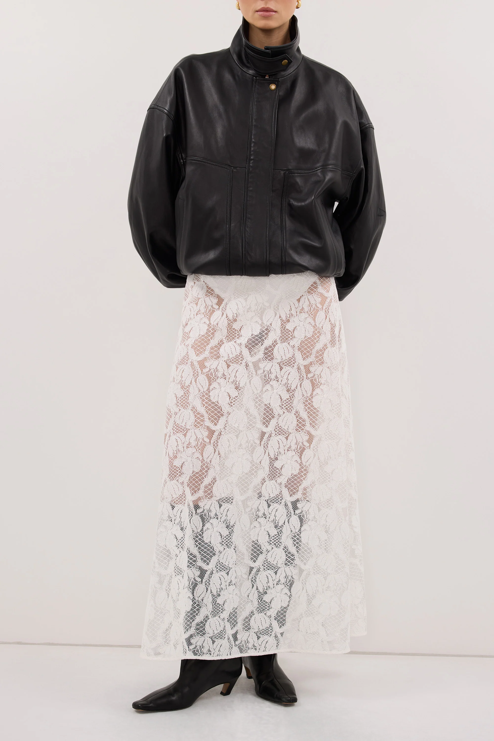 LUCINE WHITE LACE MAXI SKIRT - Image 2