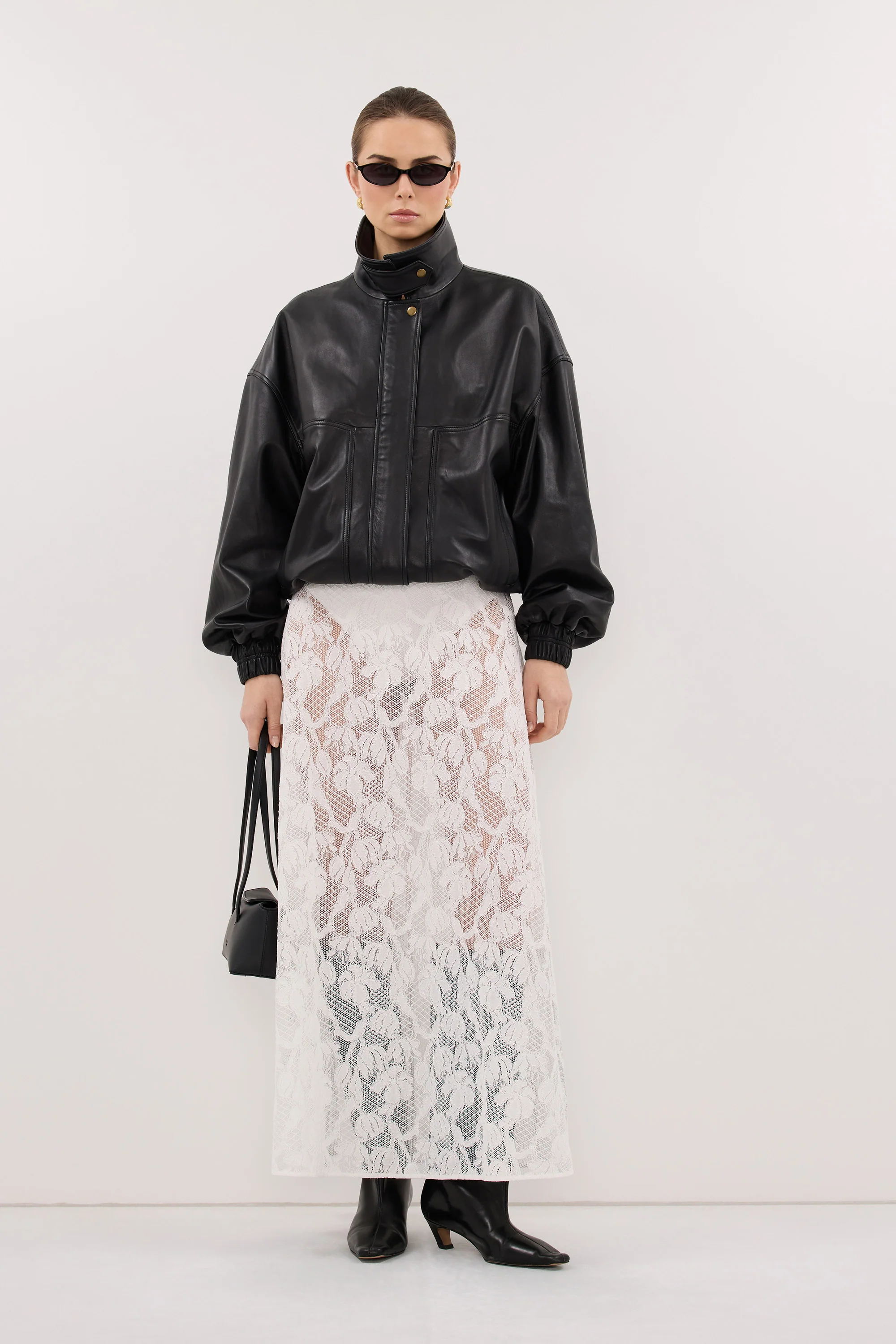 LUCINE WHITE LACE MAXI SKIRT - Image 3