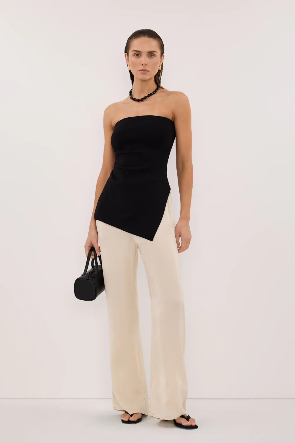 LUKE BLACK LONGLINE BANDEAU TOP