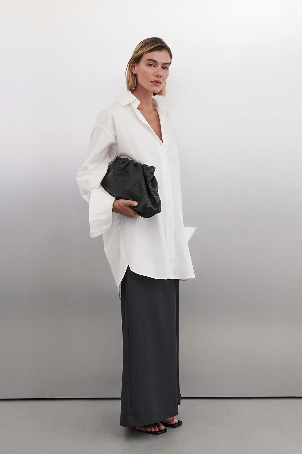 LULU LONGLINE WHITE COTTON SHIRT - Image 6