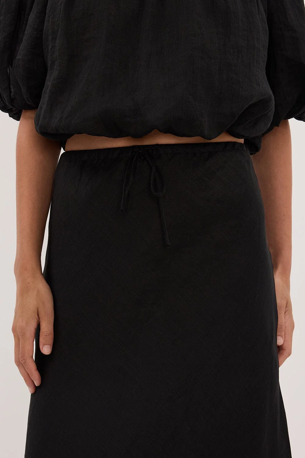 MAISON BLACK RAMIE BIAS MAXI SKIRT - Image 5