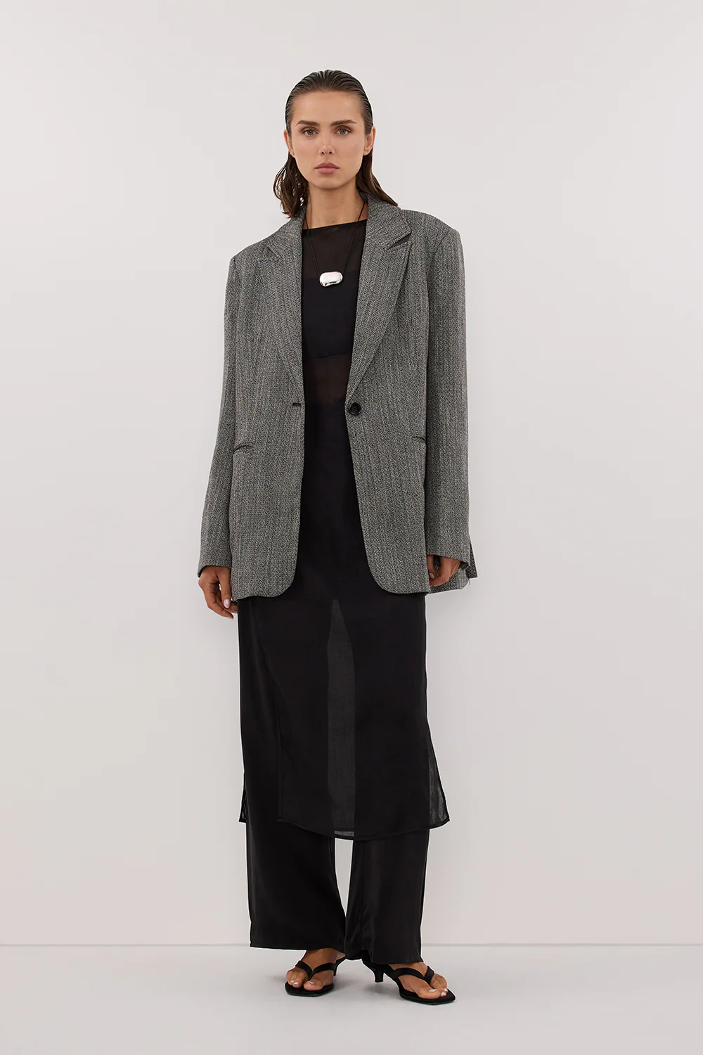 MANHATTAN CHARCOAL TWEED BLAZER