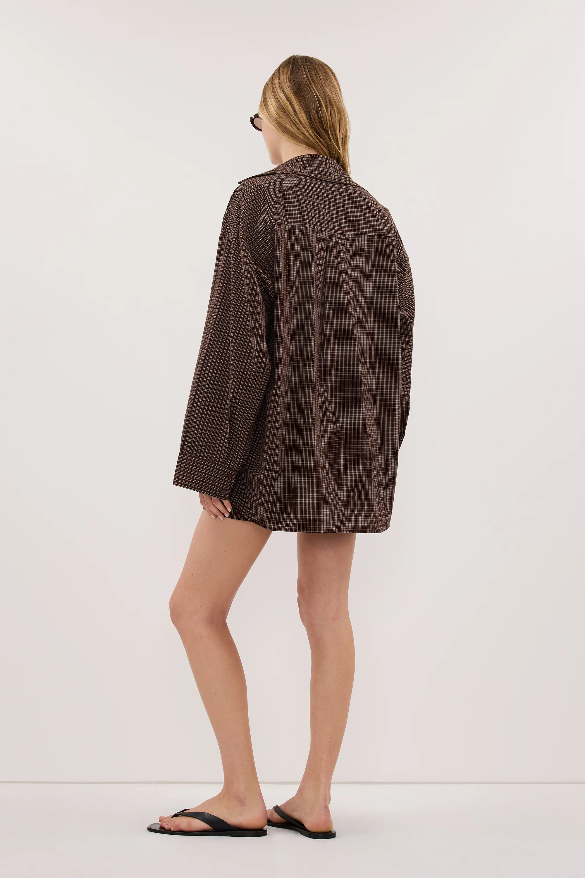 MARA CHOC CHECK COTTON SHIRT - Image 3