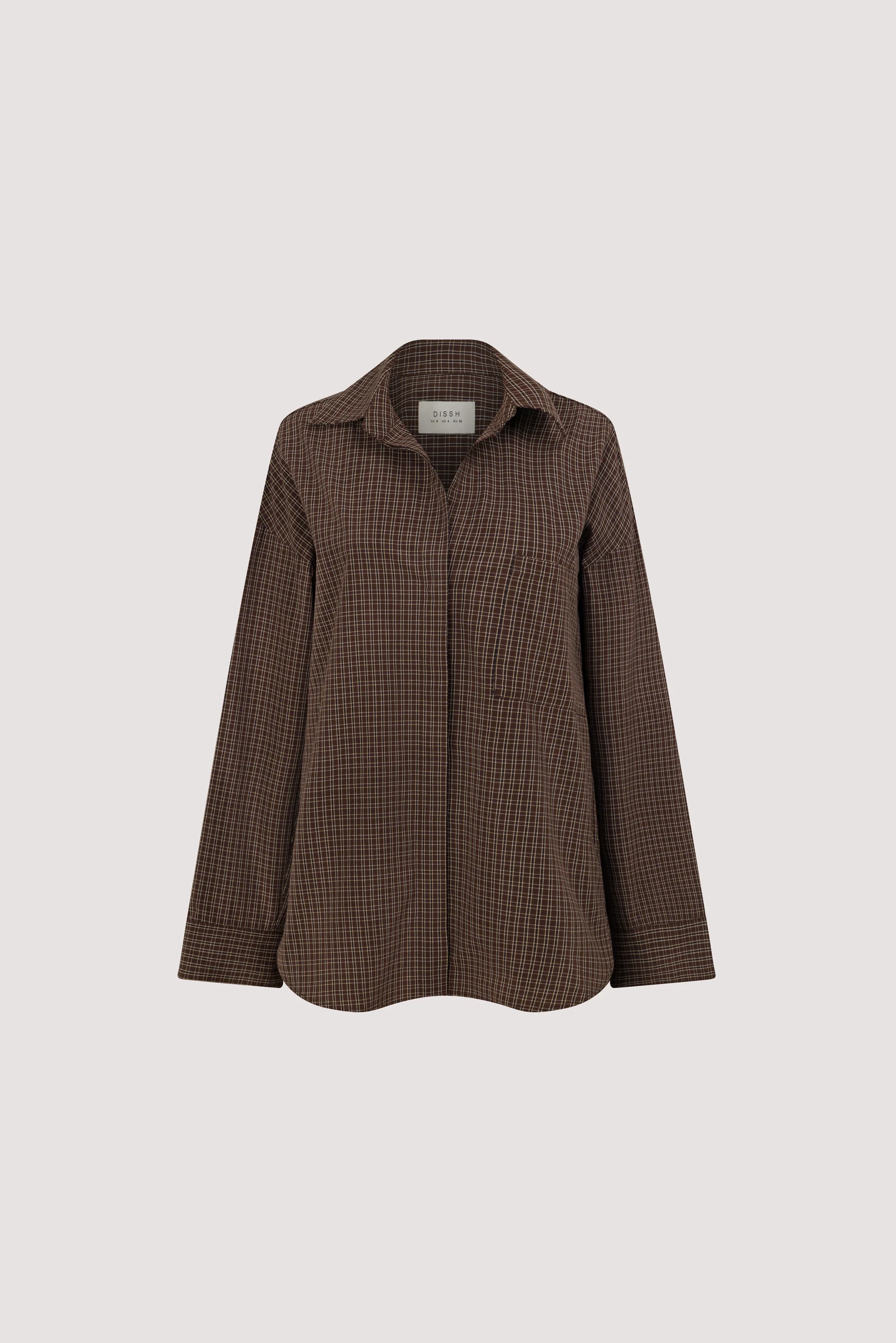 MARA CHOC CHECK COTTON SHIRT - Image 5