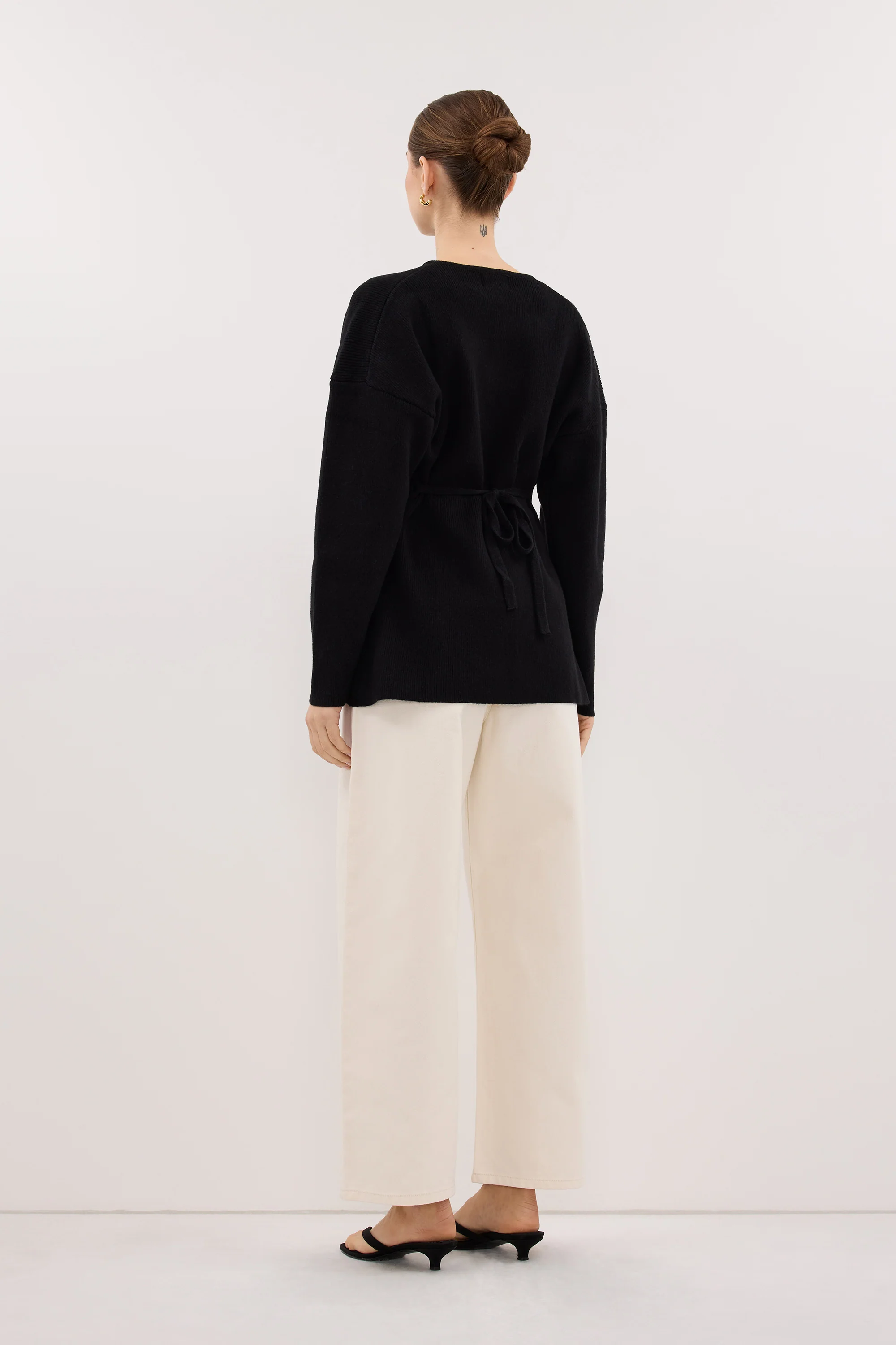 MARTHA BLACK CINCHED KNIT CARDIGAN - Image 4