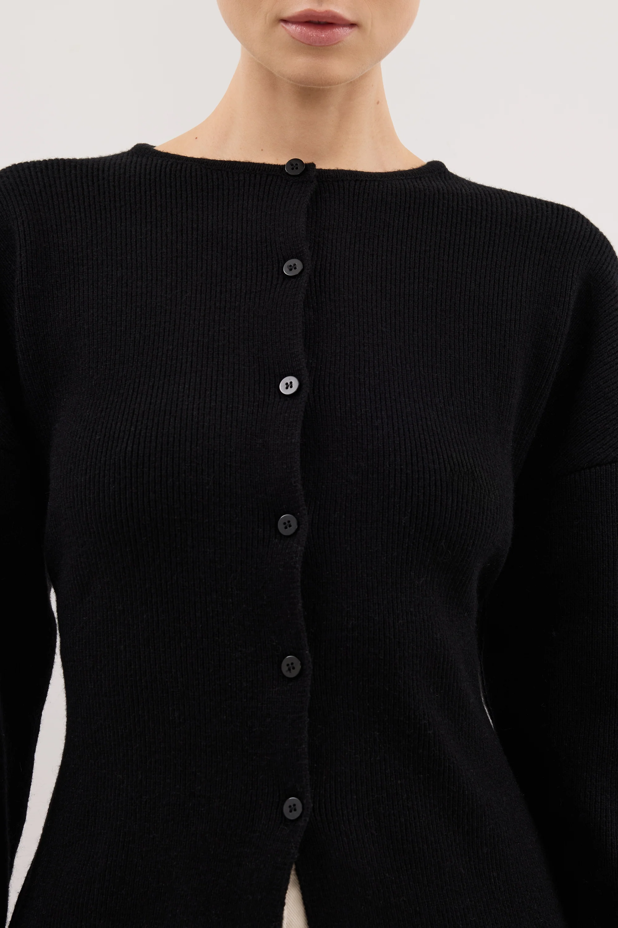 MARTHA BLACK CINCHED KNIT CARDIGAN - Image 5