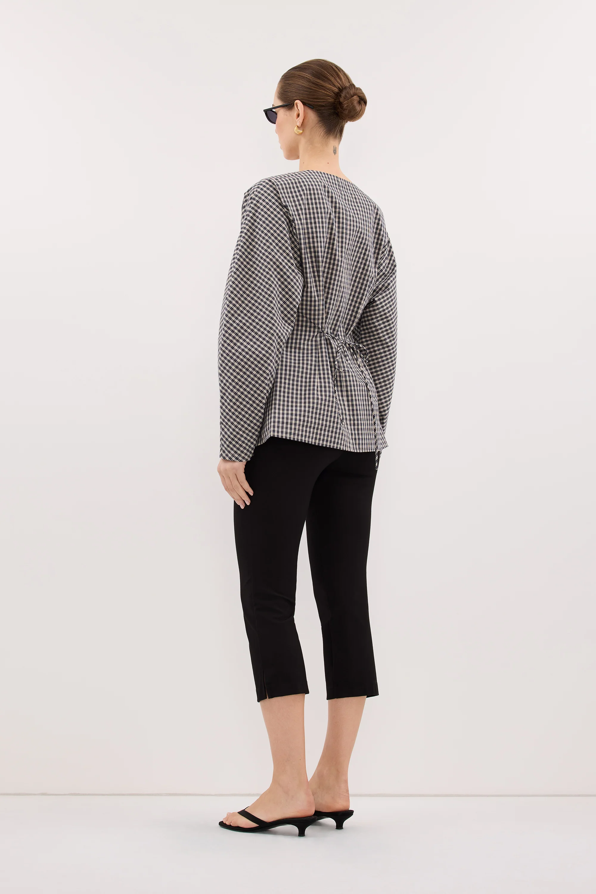 MATILDA INK CHECK FITTED SHIRT - Image 4