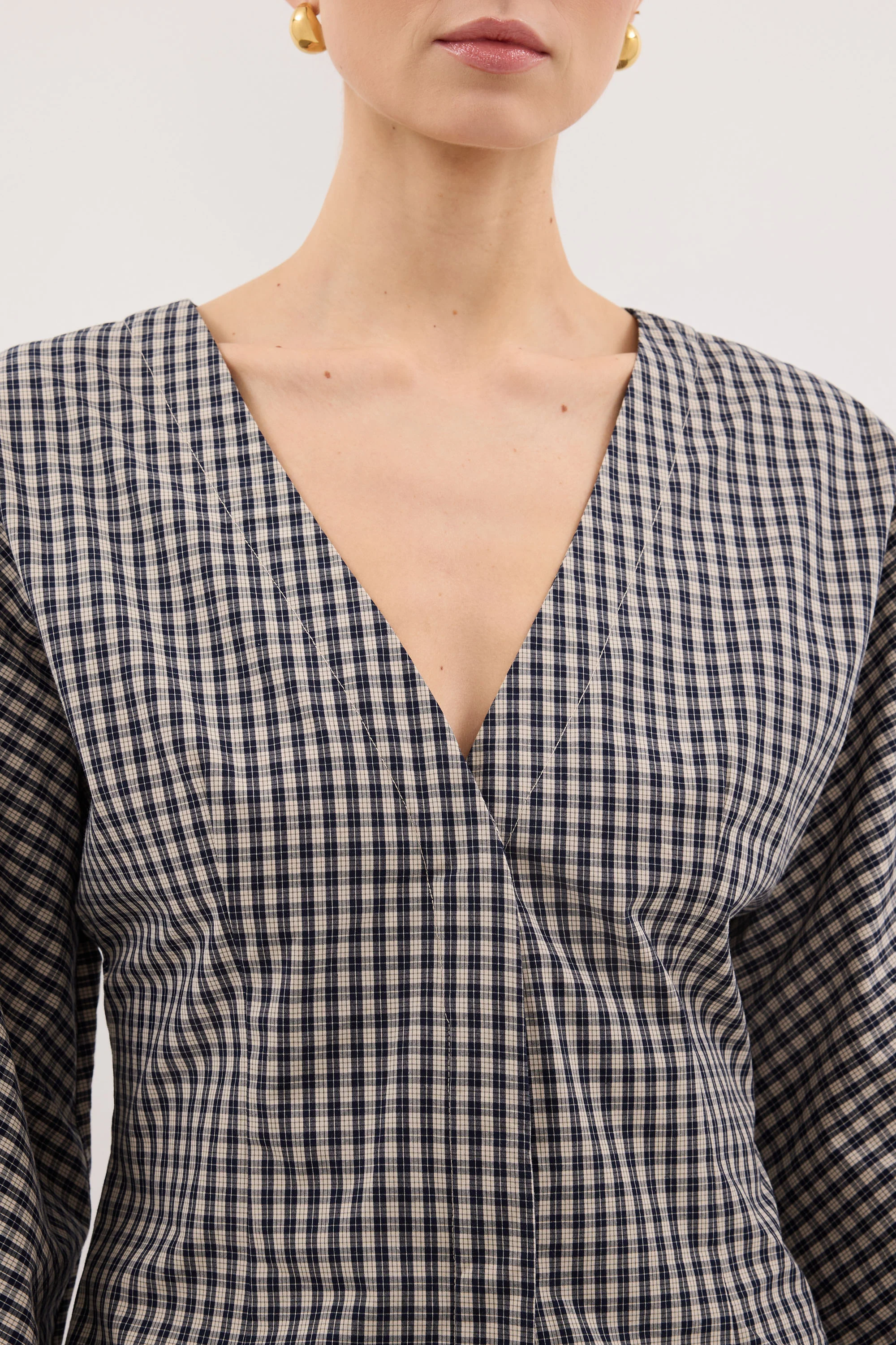 MATILDA INK CHECK FITTED SHIRT - Image 5