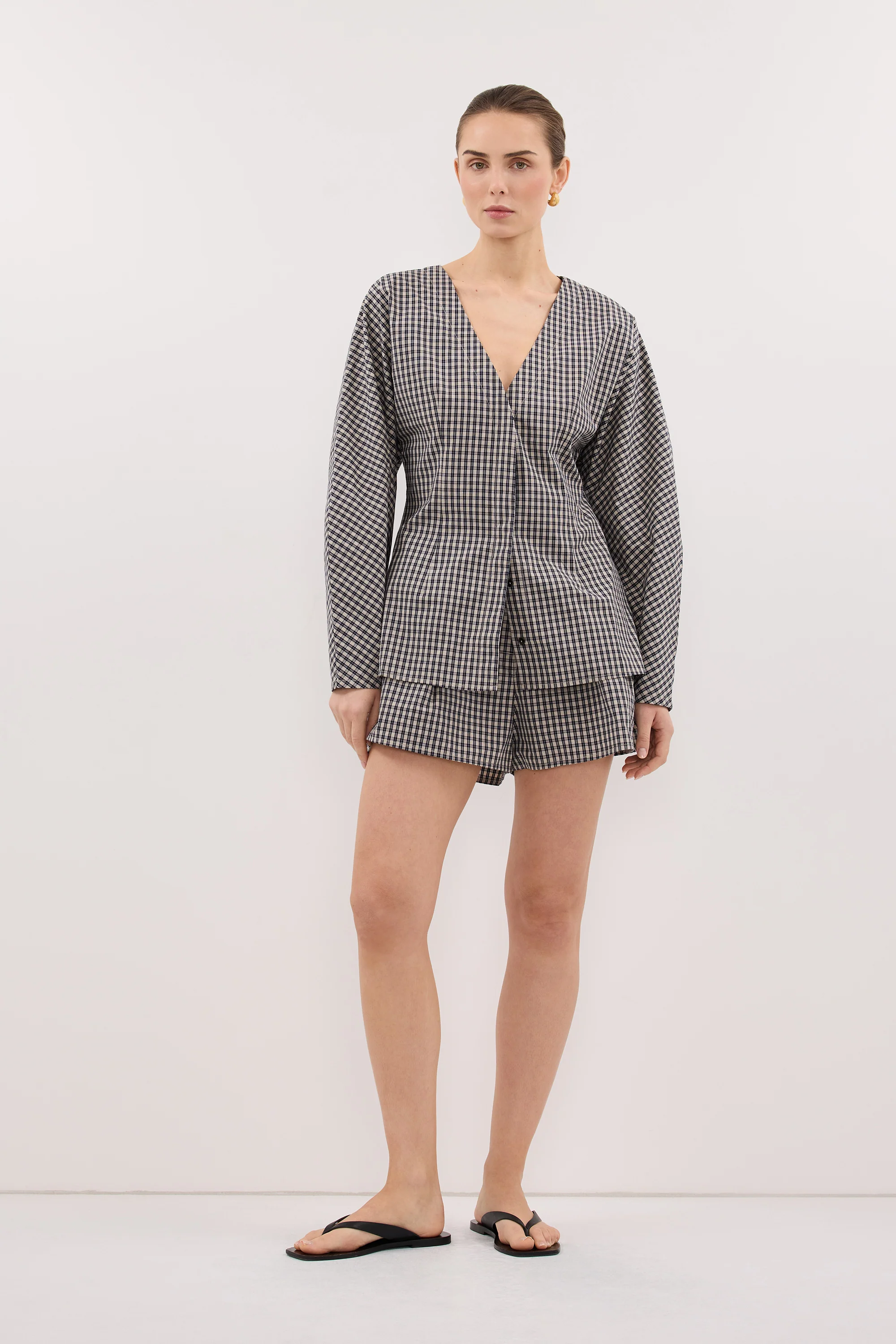 MATILDA INK CHECK FITTED SHIRT - Image 6