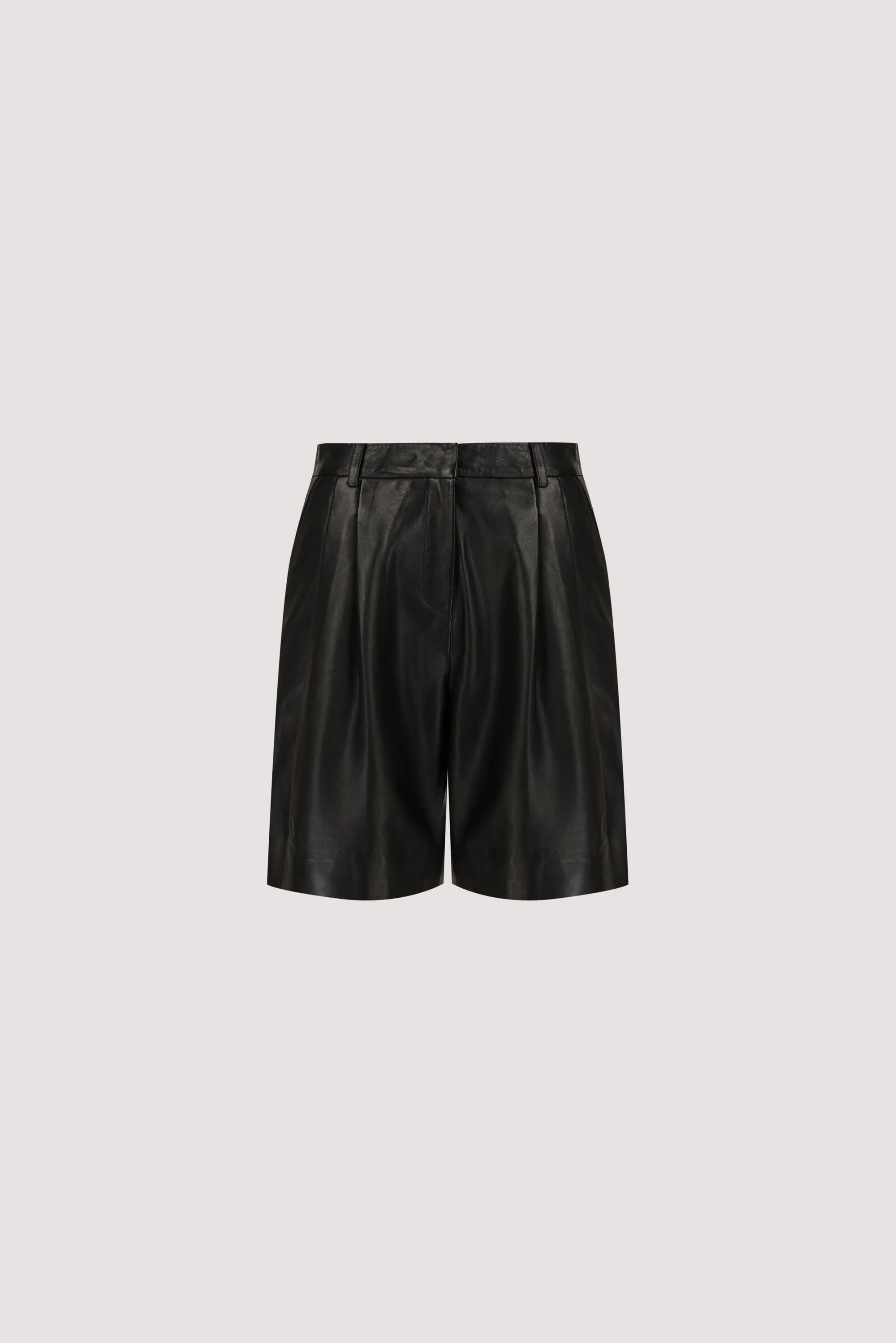 MAYFAIR BLACK LEATHER BERMUDA SHORT - Image 6