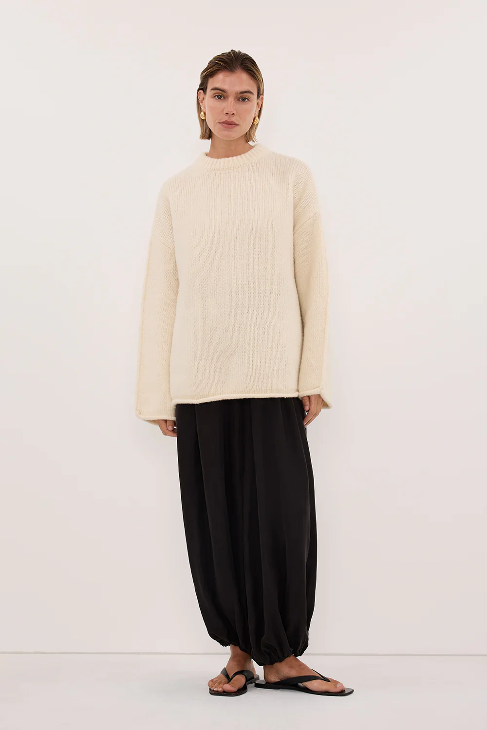 MILLY CREAM CREW NECK KNIT JUMPER - Image 6