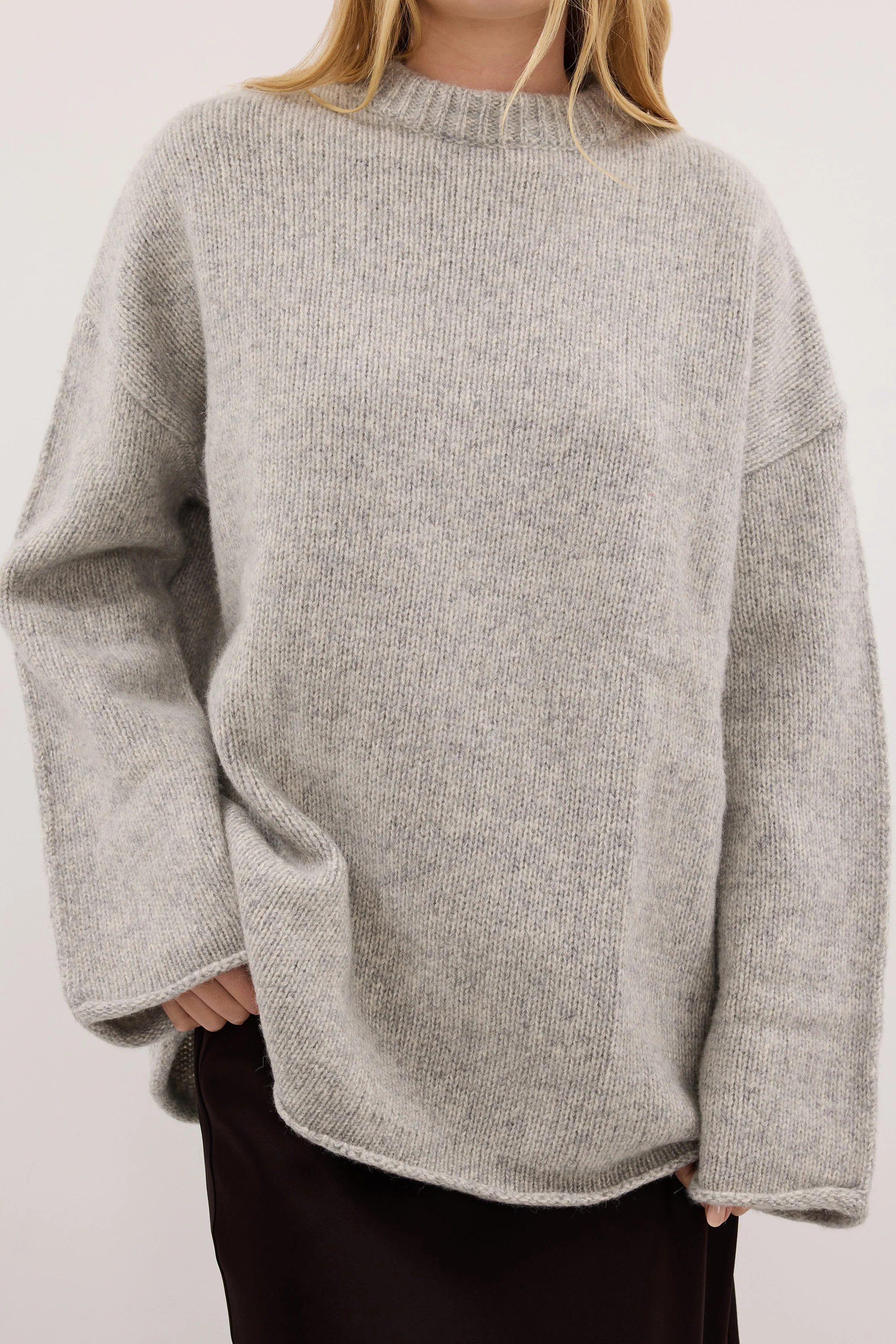 MILLY SILVER CREW NECK KNIT JUMPER - Image 5