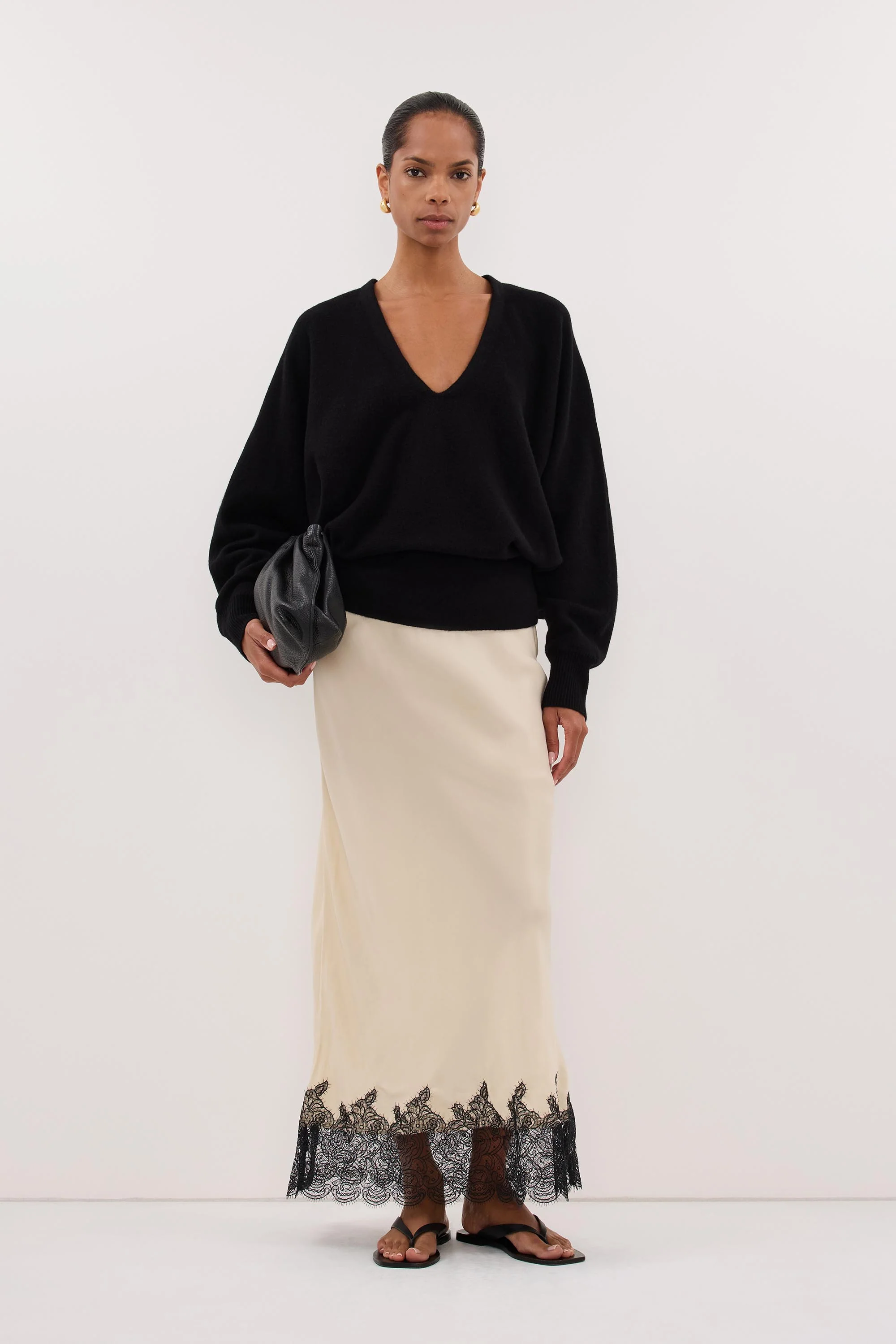 MINA STRAW CUPRO LACE MIDI SKIRT - Image 6