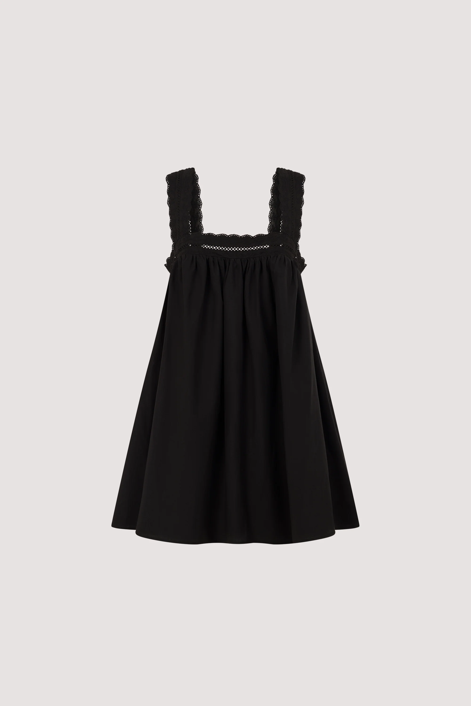 MIRANDA BLACK LACE TRIM MINI DRESS - Image 6