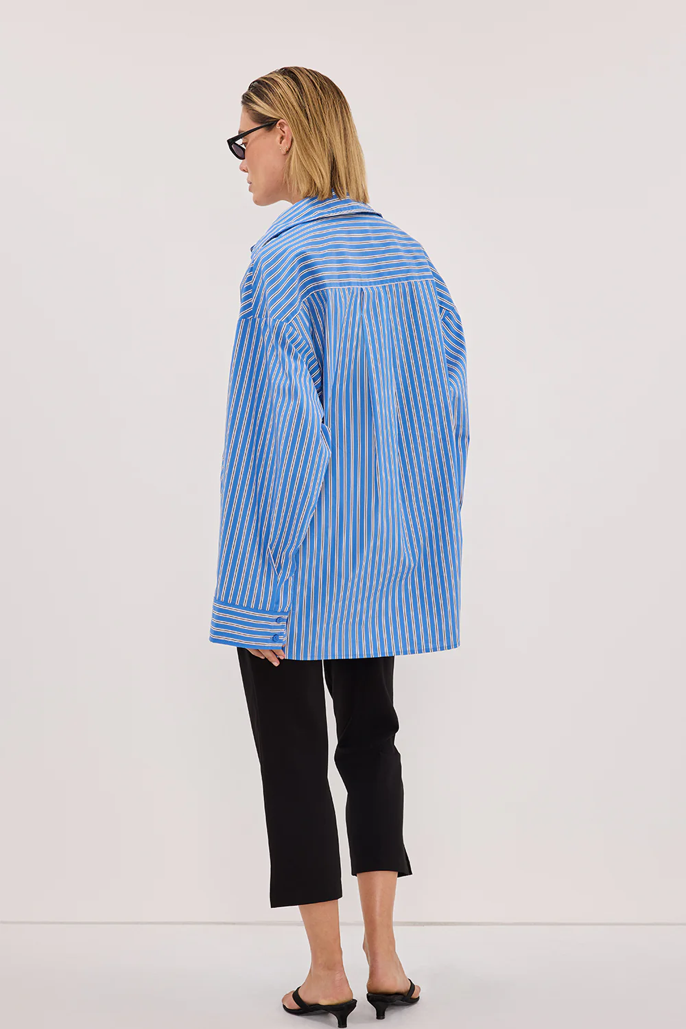 MISHA AZURE BLUE STRIPE SHIRT - Image 4