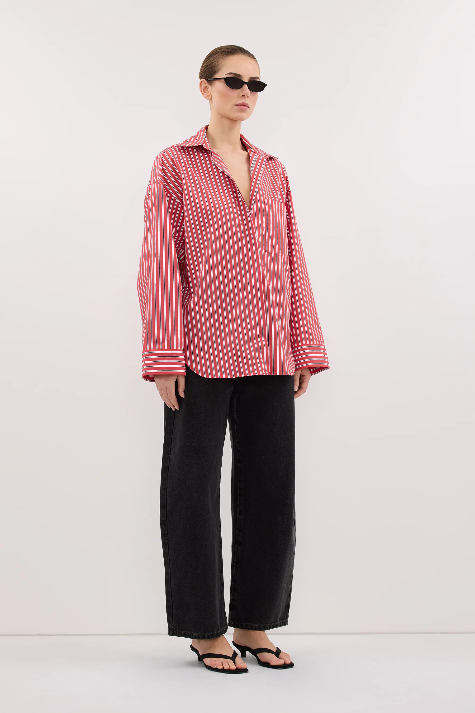 MISHA RED STRIPE SHIRT - Image 3