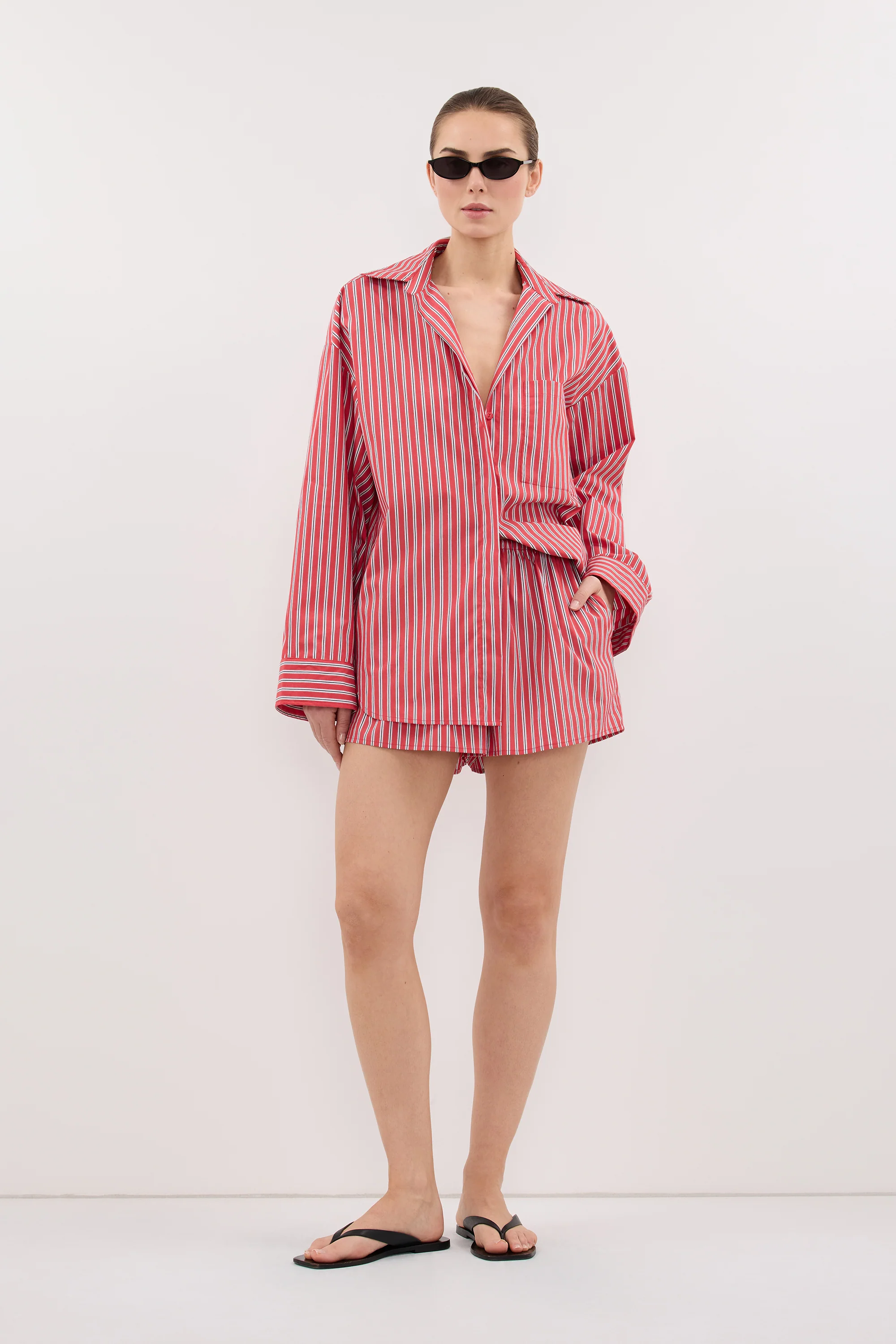 MISHA RED STRIPE SHORT