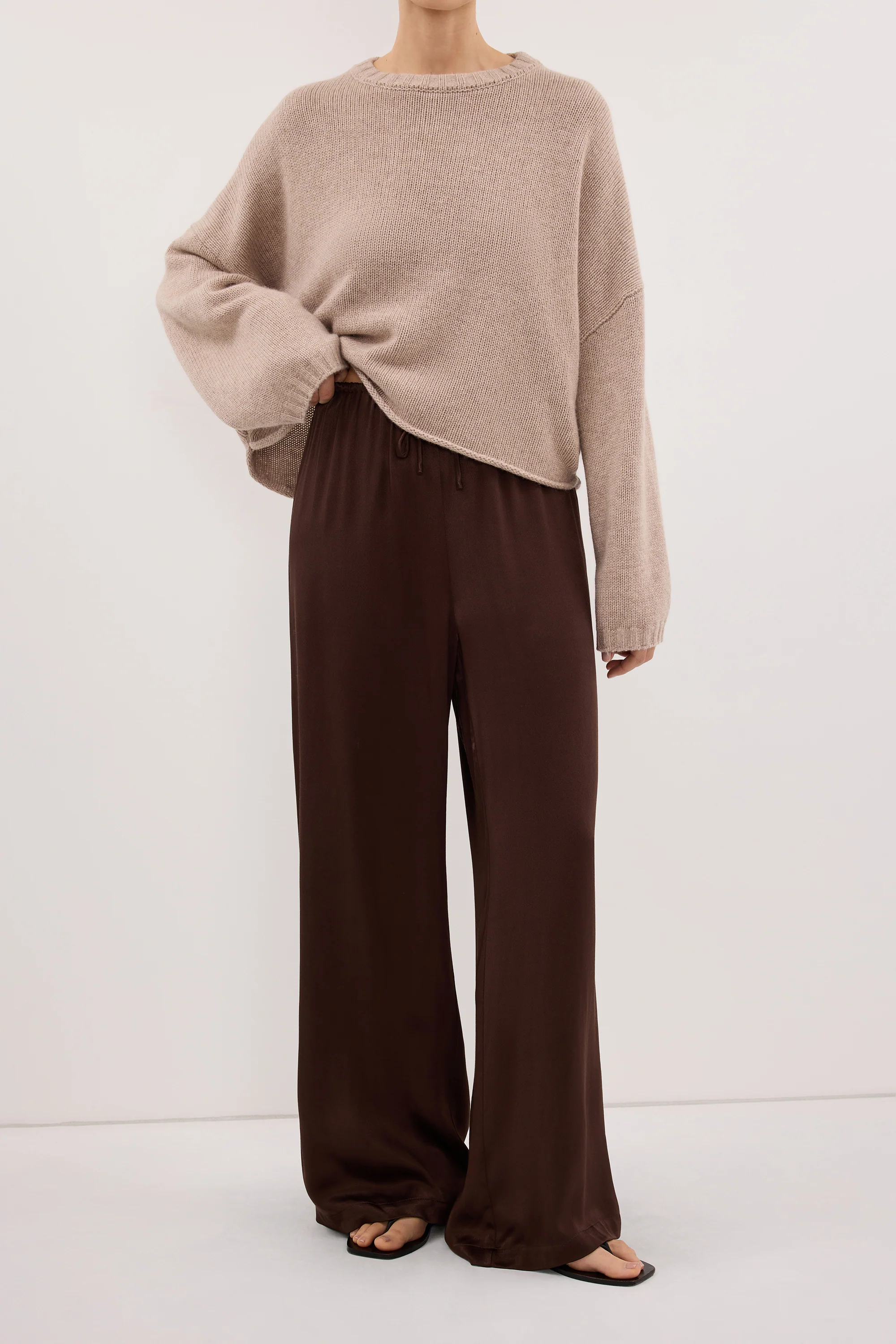 MYA BITTER CHOC SATIN PANT - Image 2