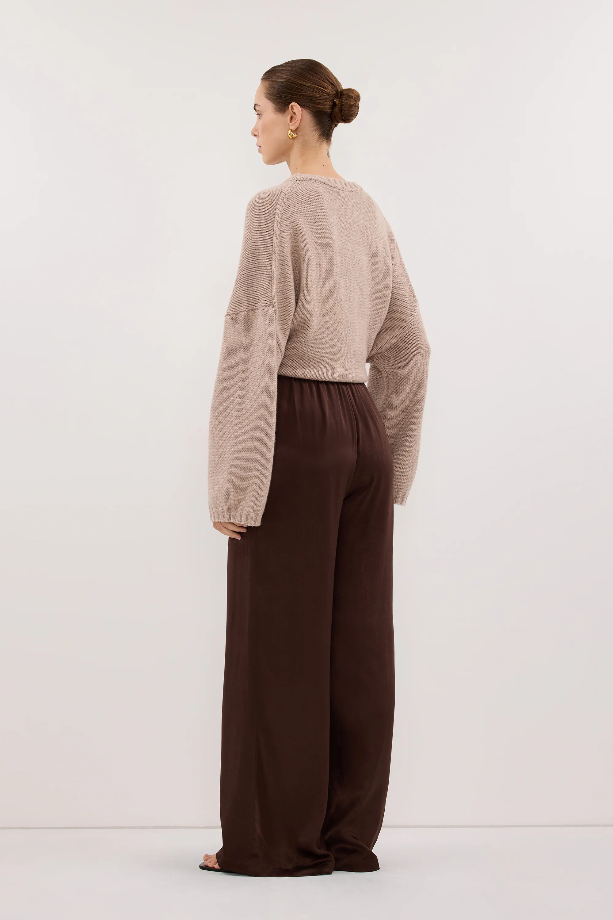 MYA BITTER CHOC SATIN PANT - Image 3
