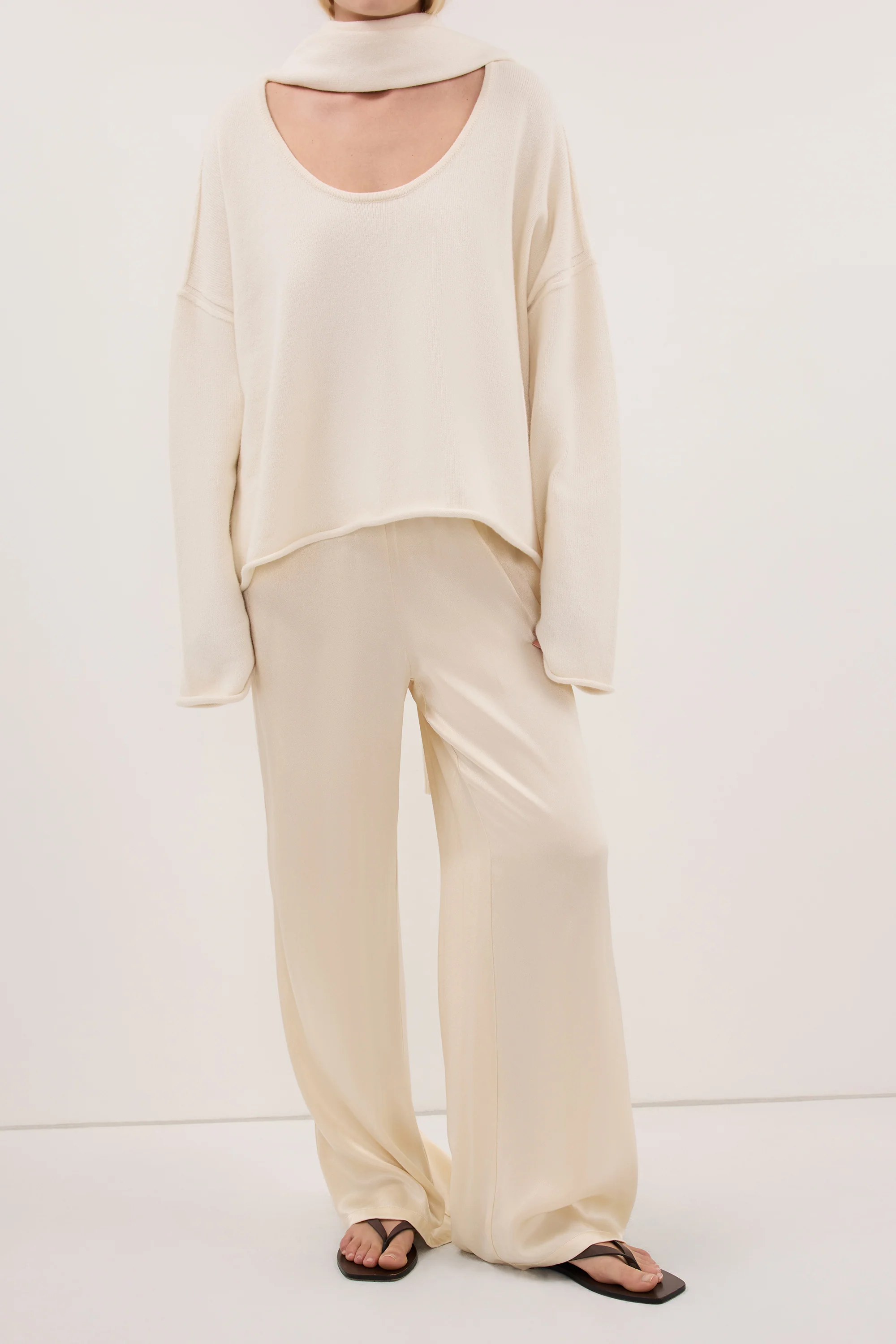 MYA CREAM SATIN PANT - Image 2
