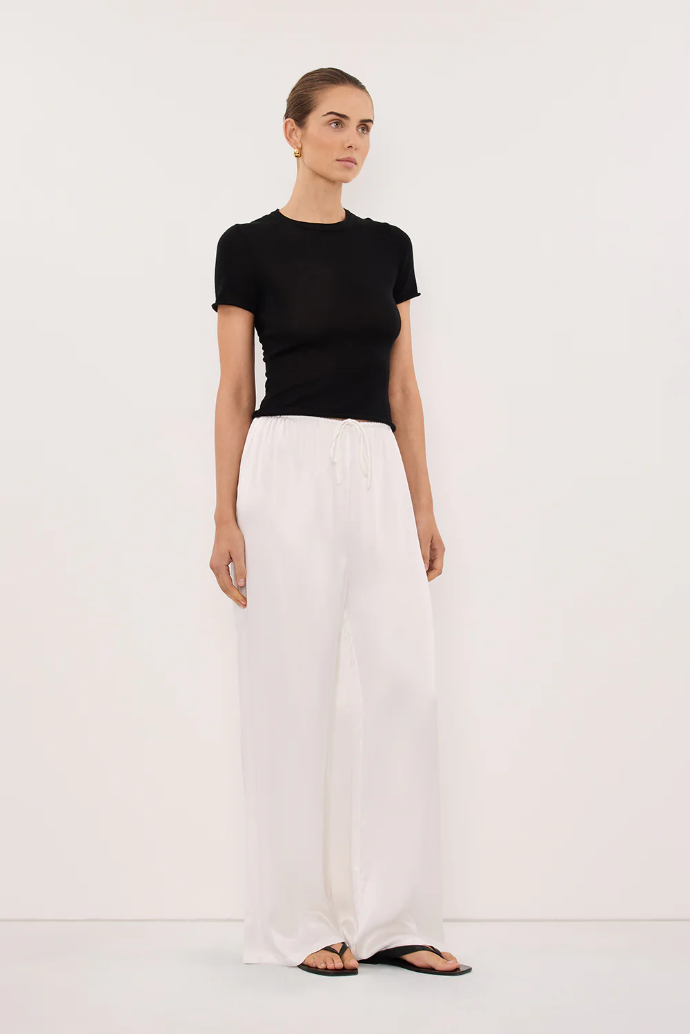 MYA WHITE SATIN PANT - Image 3