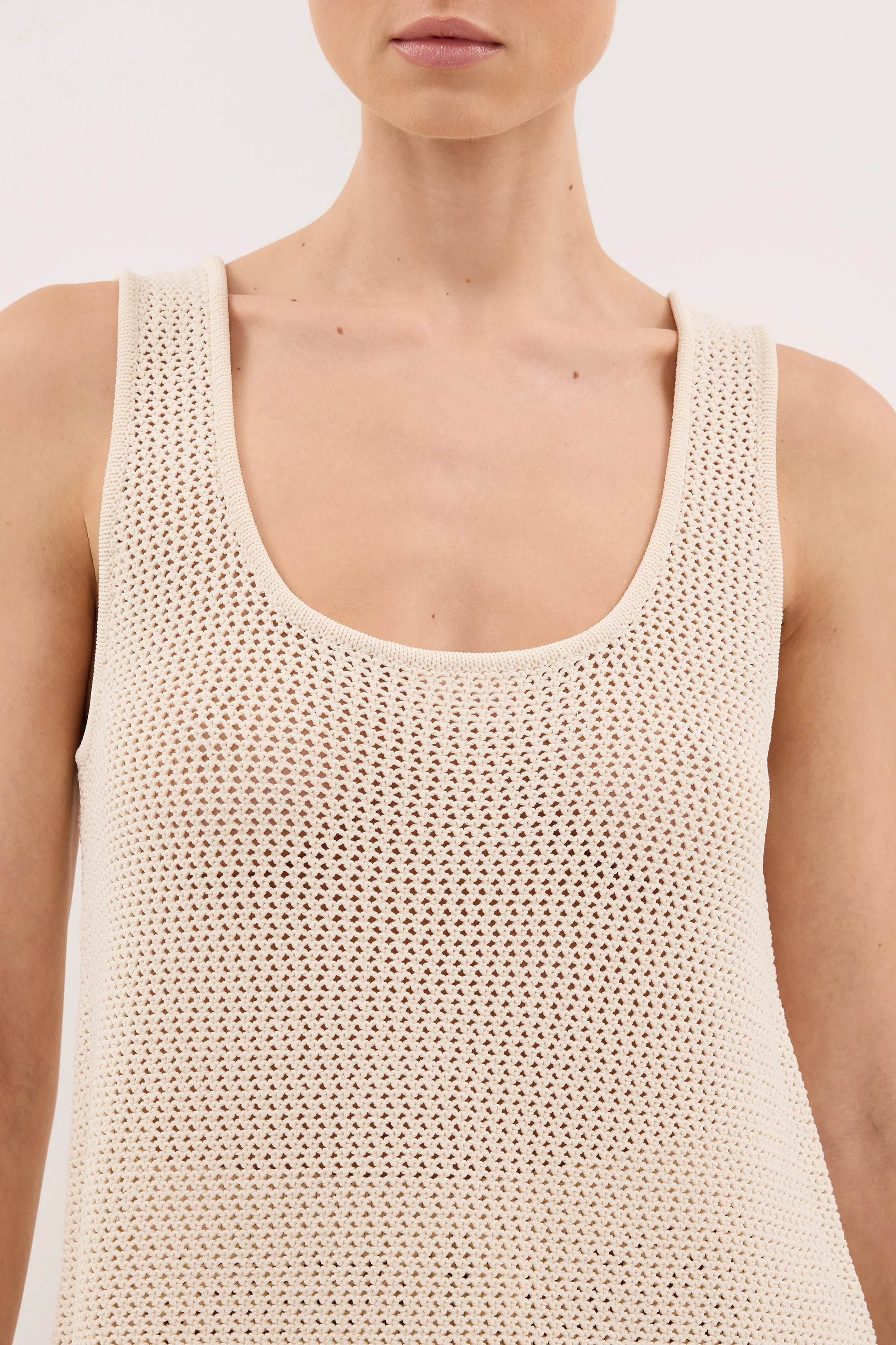 NALIA NATURAL OPEN KNIT SCOOP TANK - Image 4