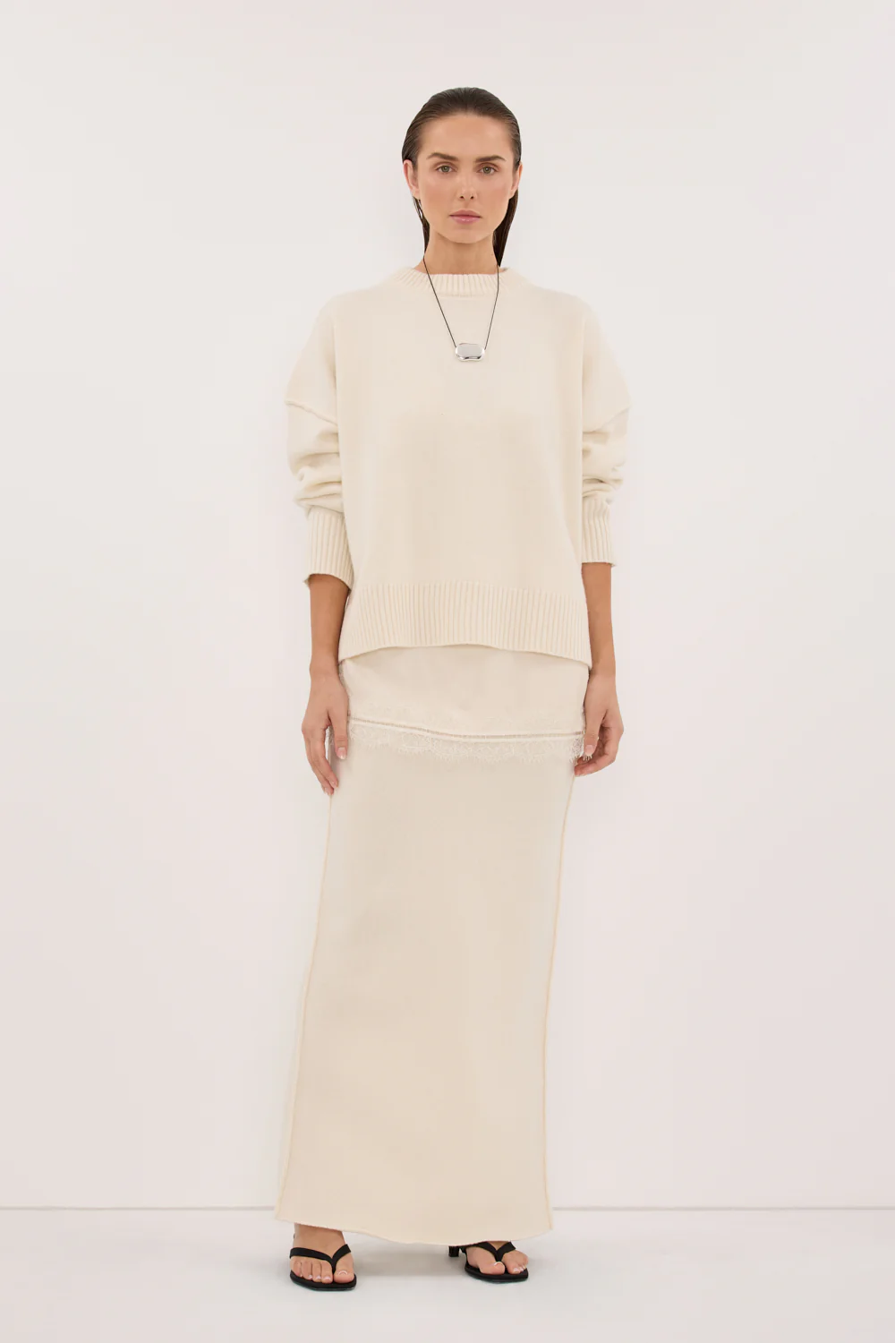 PAIGE CREAM WOOL KNIT JUMPER