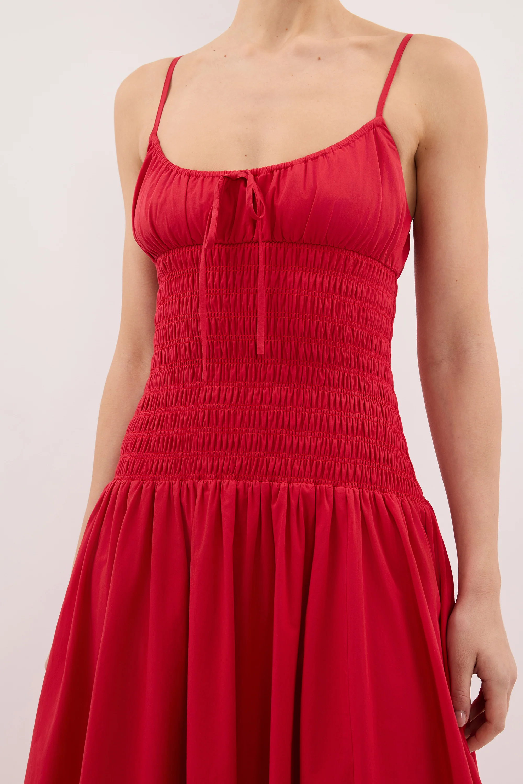 PALOMA RED COTTON MIDI DRESS - Image 5