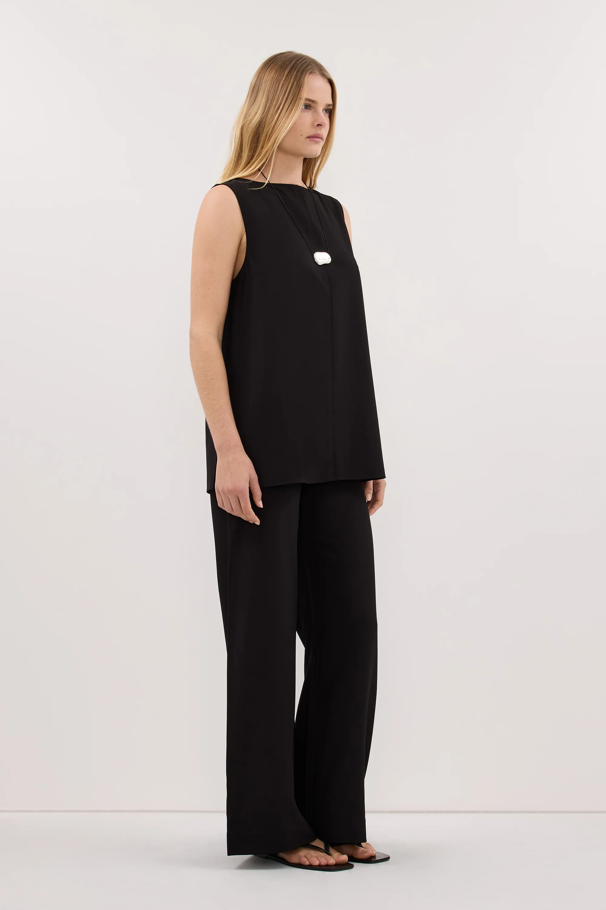 PARKER BLACK BOAT NECK TUNIC TOP - Image 3