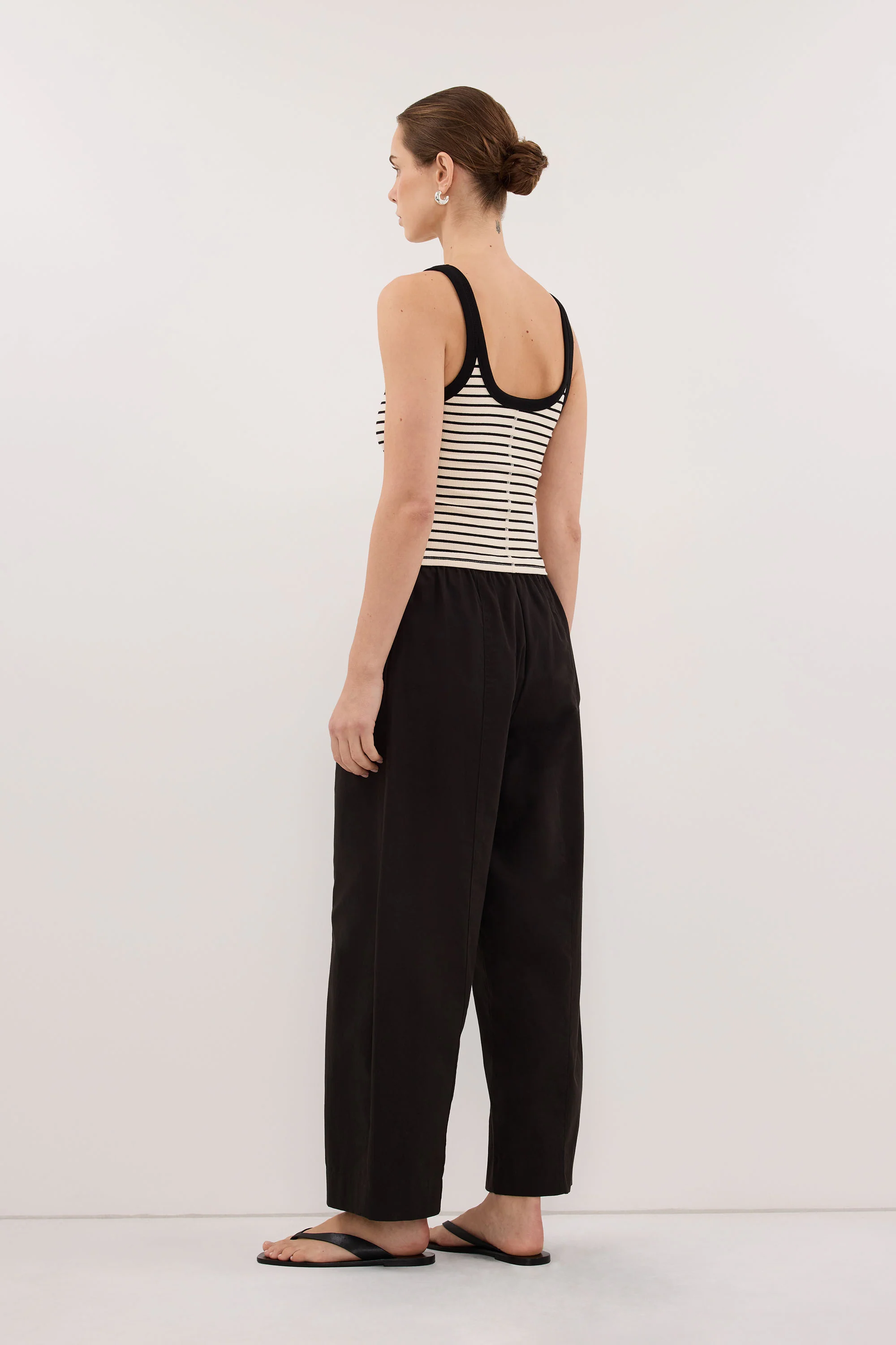 PENNY CREAM SLEEVELESS STRIPE KNIT TANK TOP - Image 3