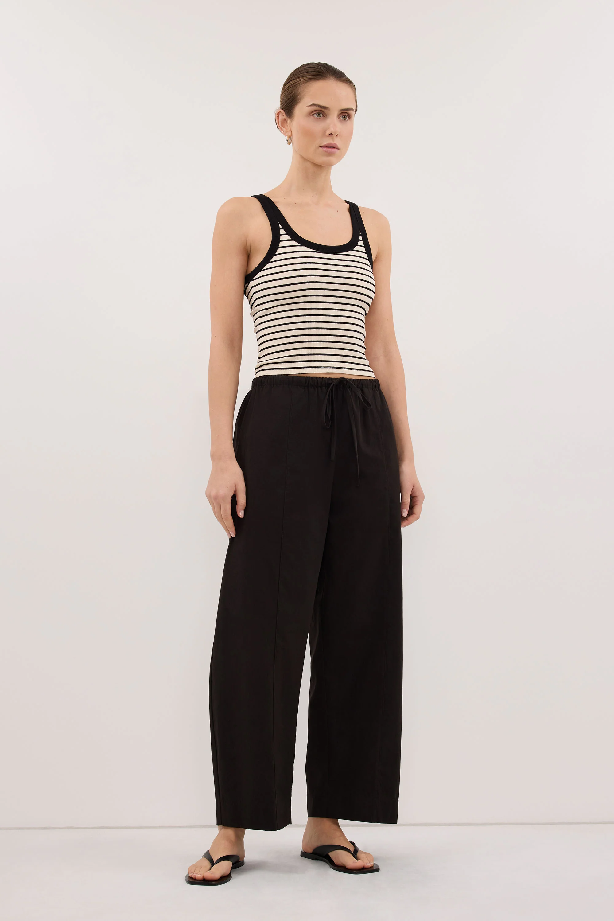 PENNY CREAM SLEEVELESS STRIPE KNIT TANK TOP - Image 4