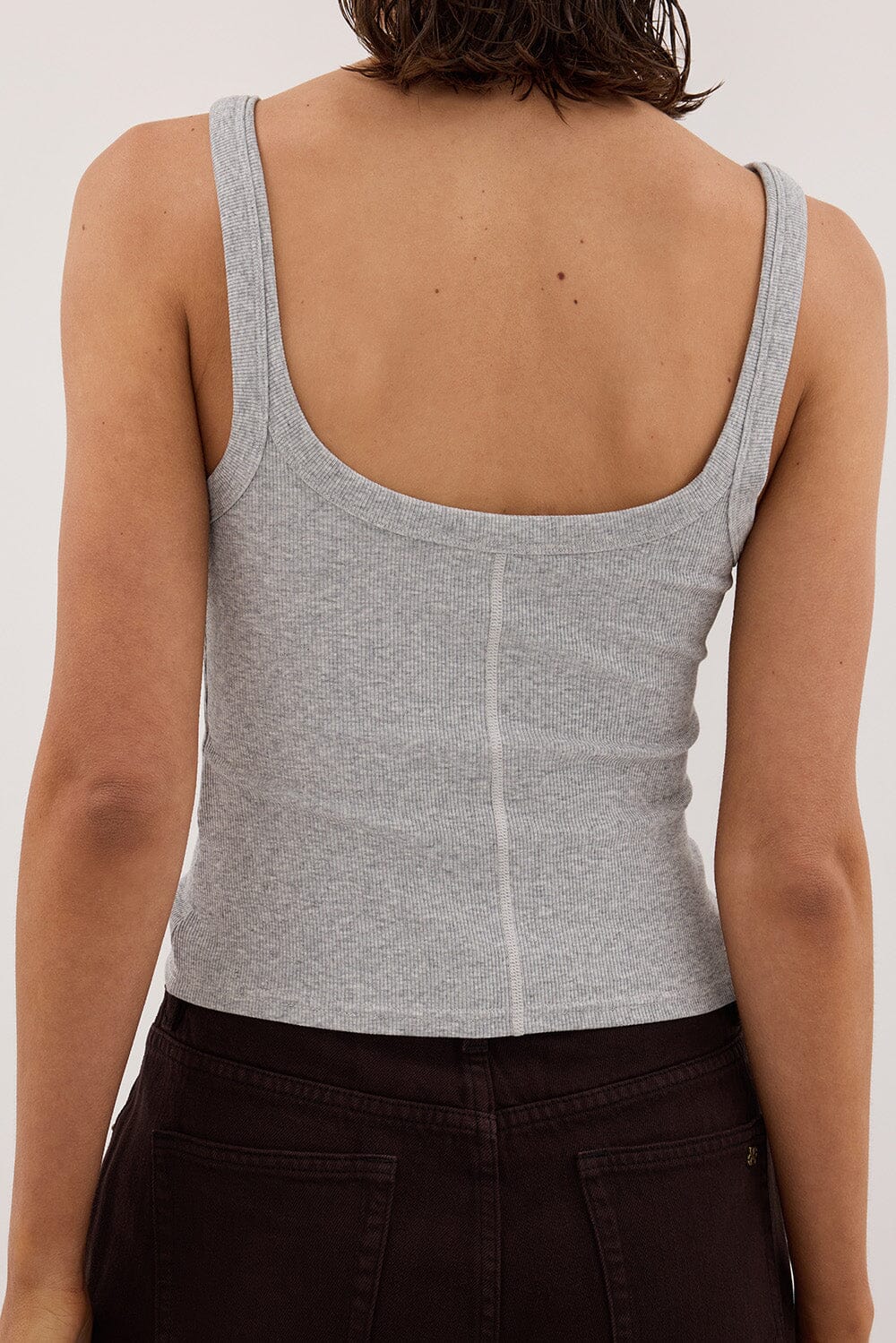 PHOEBE SILVER MARLE SCOOP NECK TANK TOP - Image 5