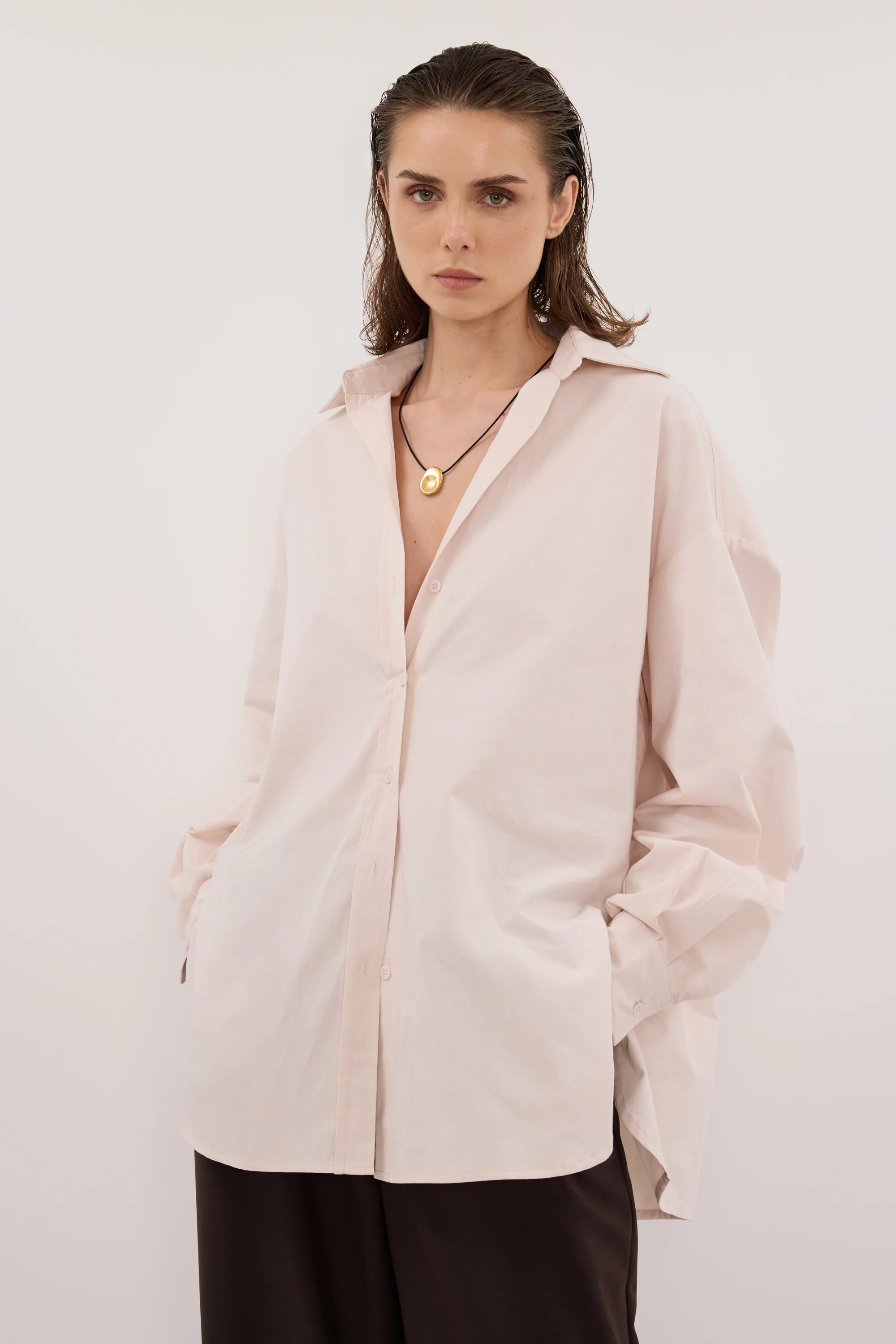 RAQUEL POWDER LONG SLEEVE COTTON POPLIN SHIRT - Image 2