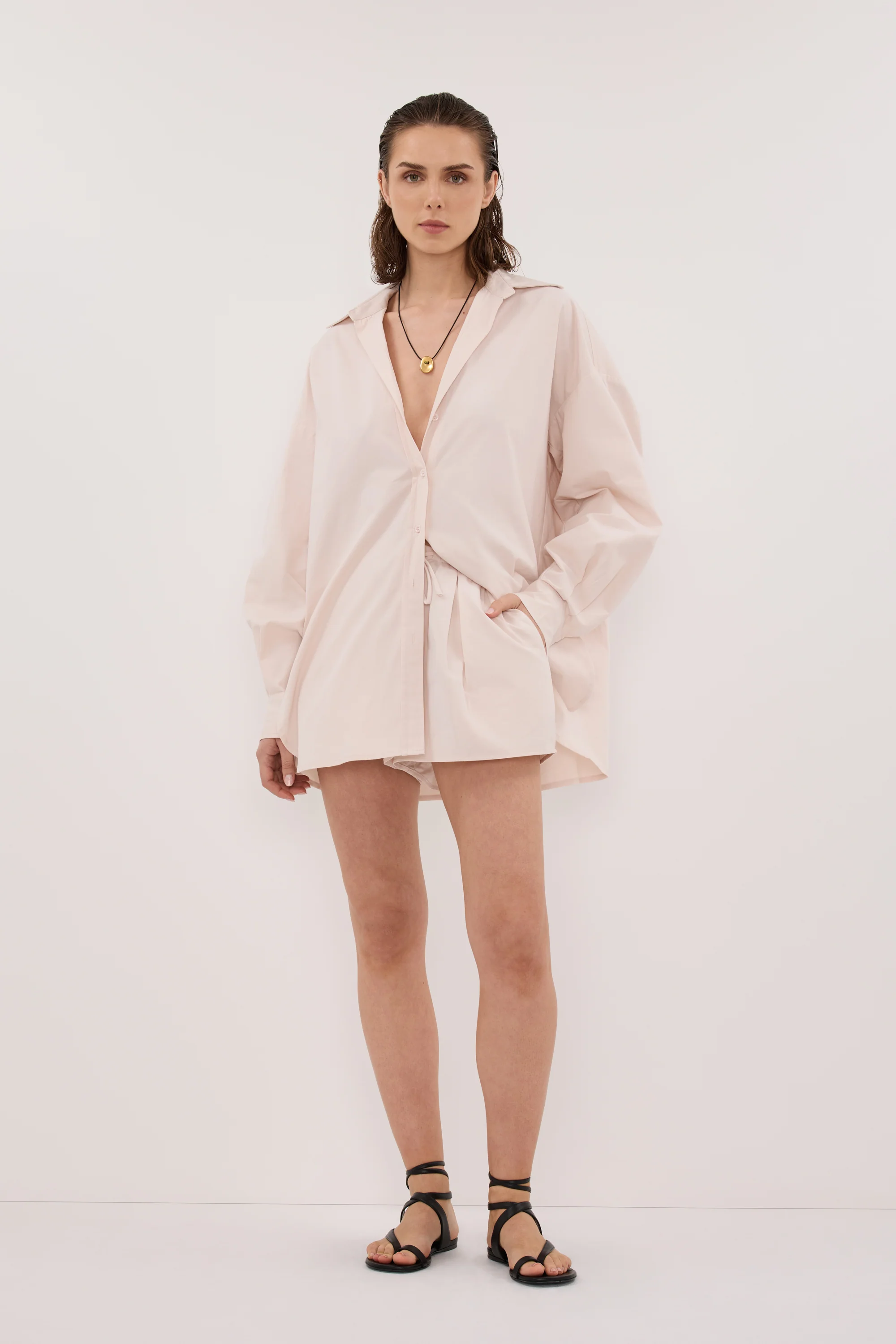 RAQUEL POWDER LONG SLEEVE COTTON POPLIN SHIRT - Image 6