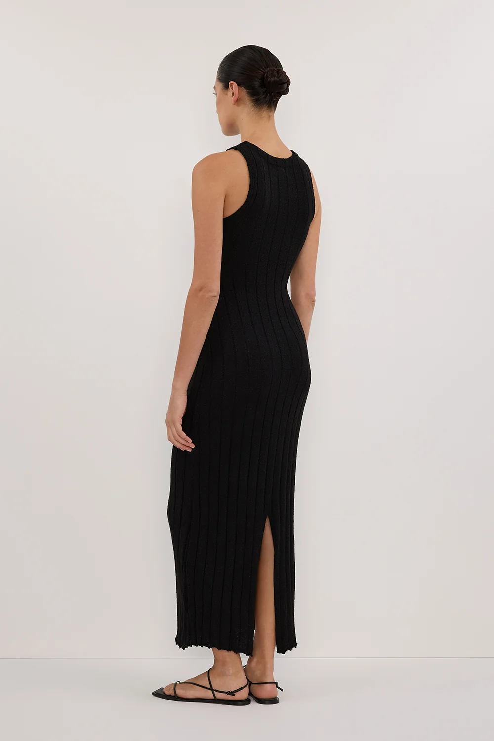 REM BLACK KNIT MIDI DRESS - Image 4