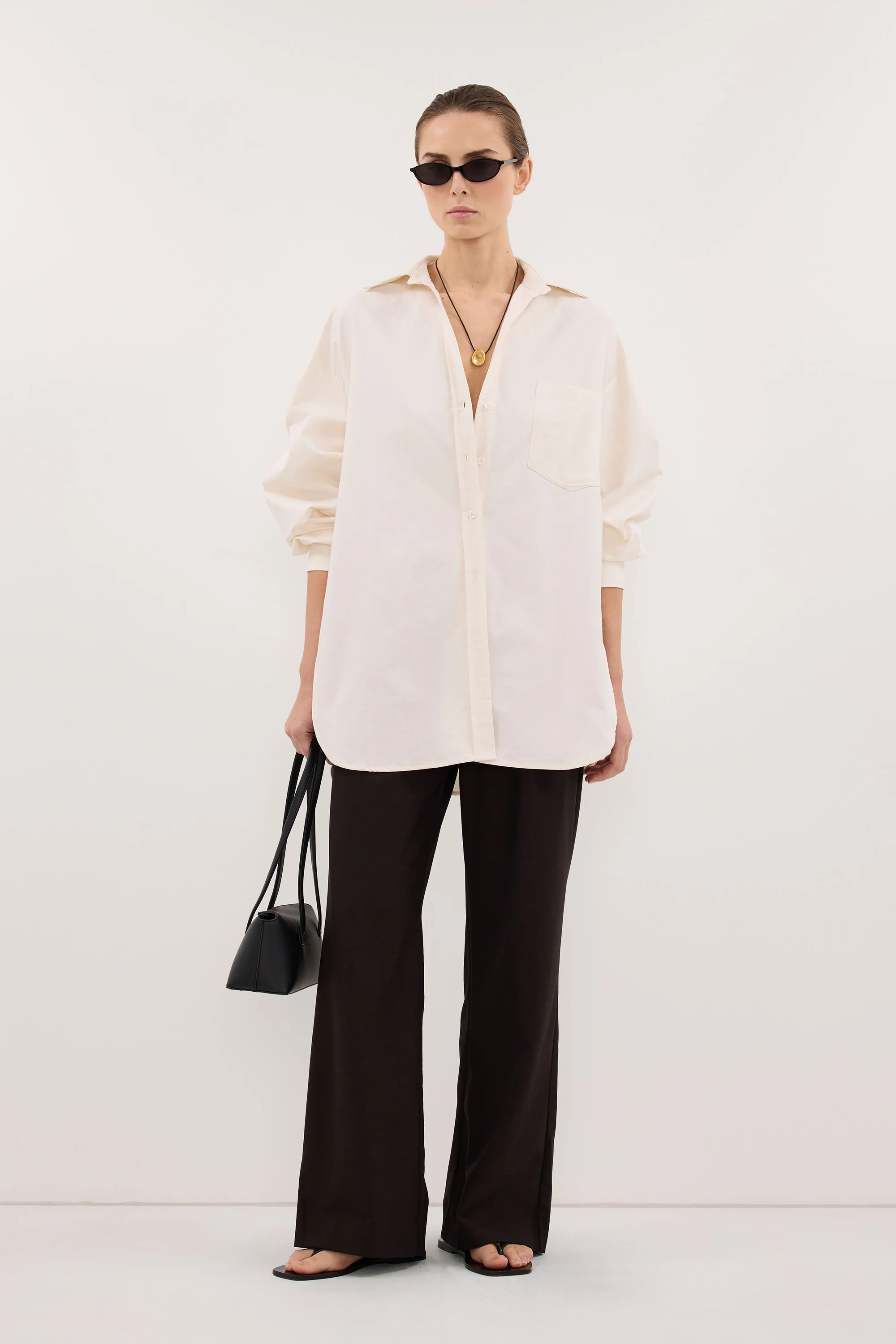RHEA 2.0 CREAM OVERSIZED COTTON SHIRT