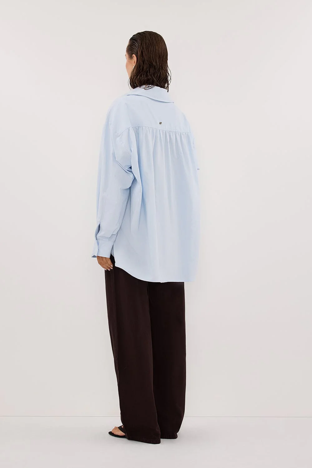 RHEA 2.0 ICE BLUE OVERSIZED COTTON SHIRT - Image 3