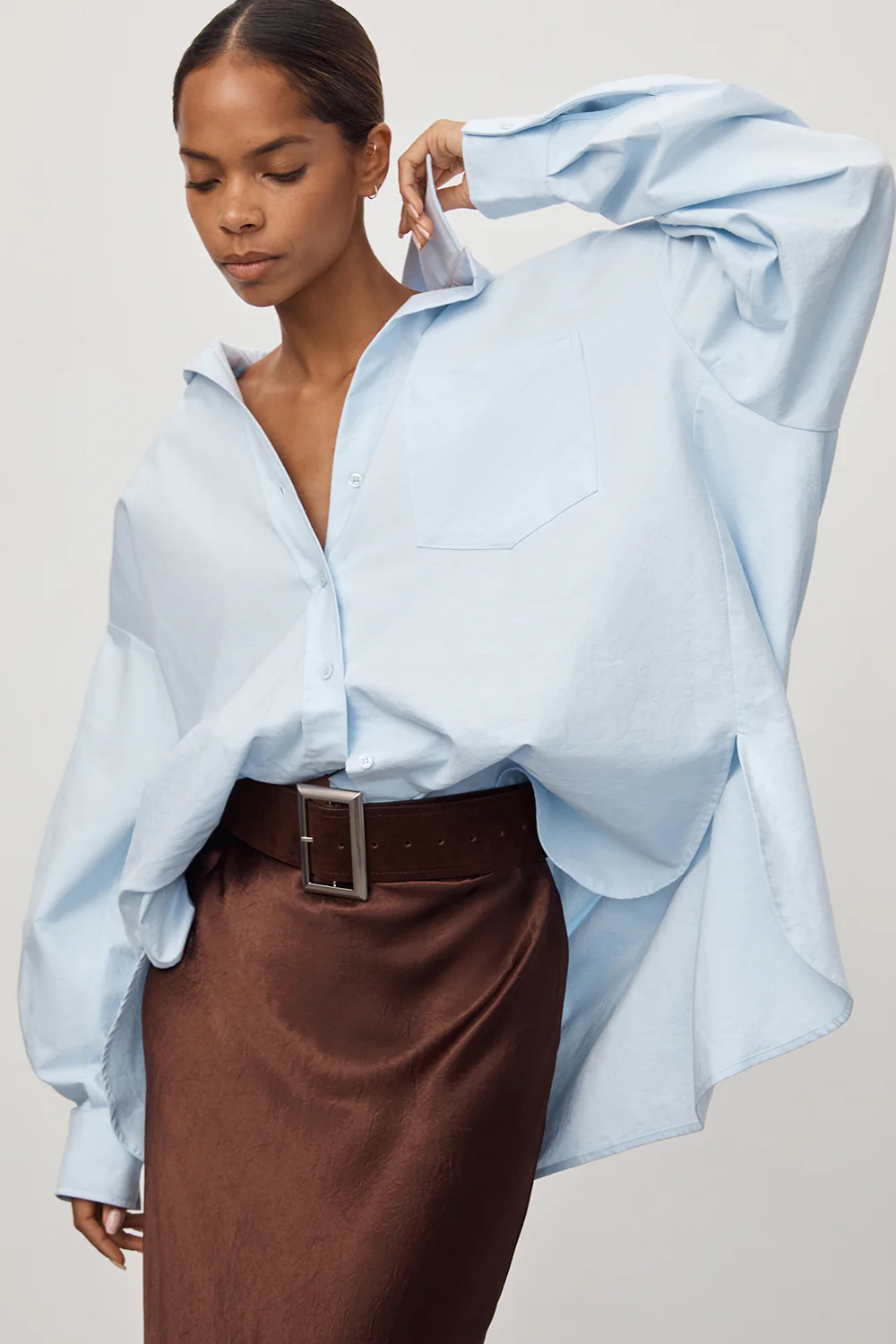 RHEA 2.0 ICE BLUE OVERSIZED COTTON SHIRT - Image 7