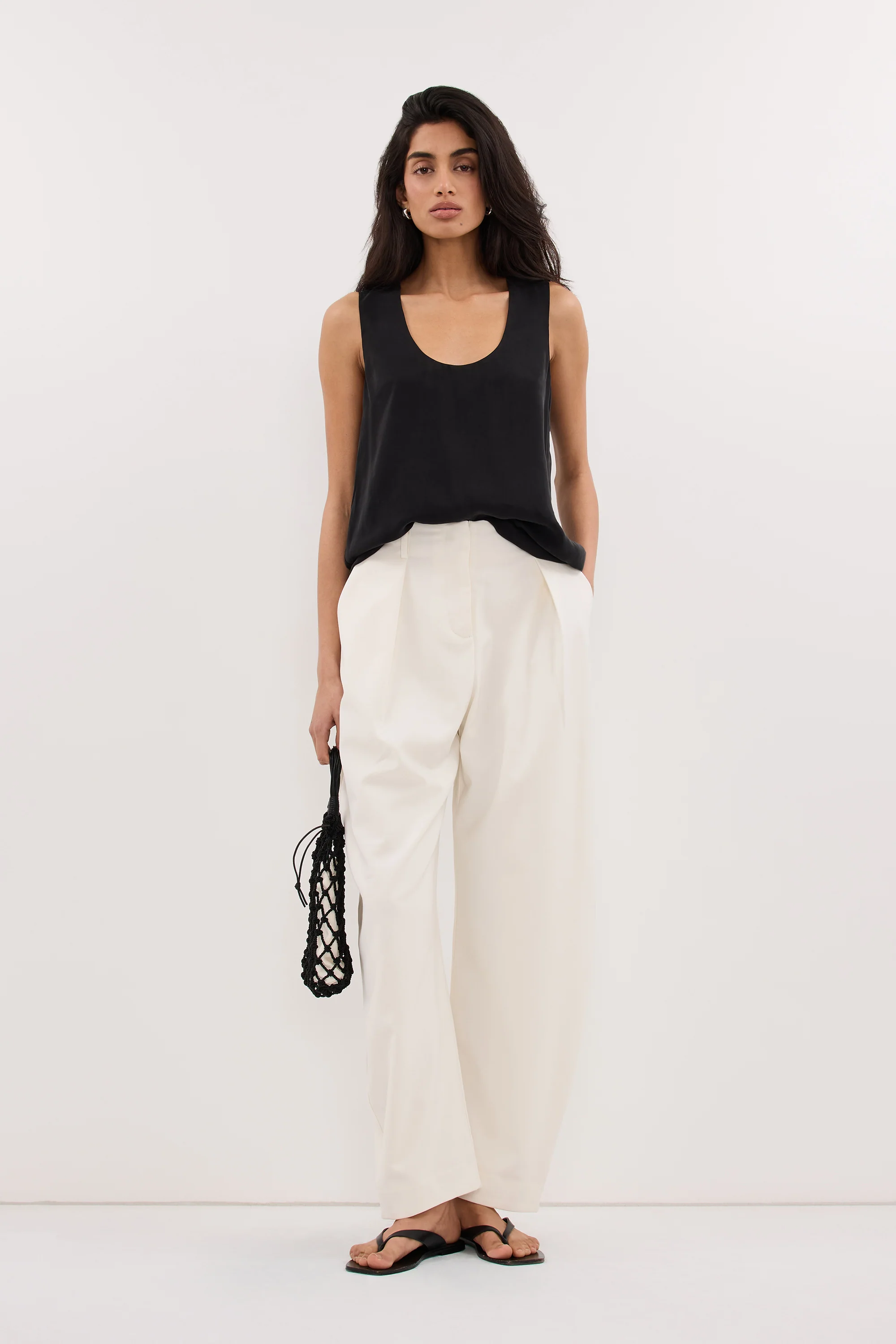 ROMY CREAM BARREL LEG TAILORED PANT - Image 3