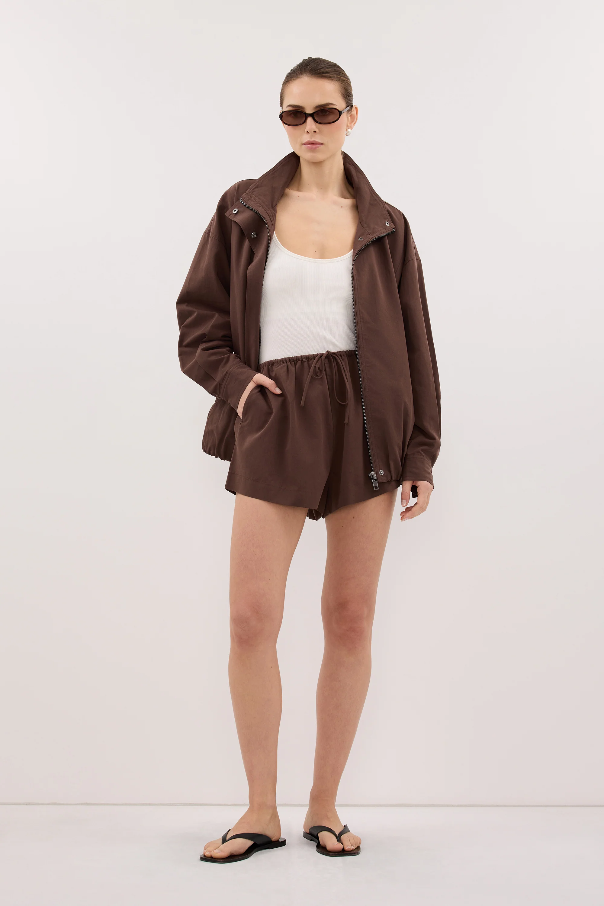 RORY MILK CHOC LIGHTWEIGHT TRACK JACKET - Image 5
