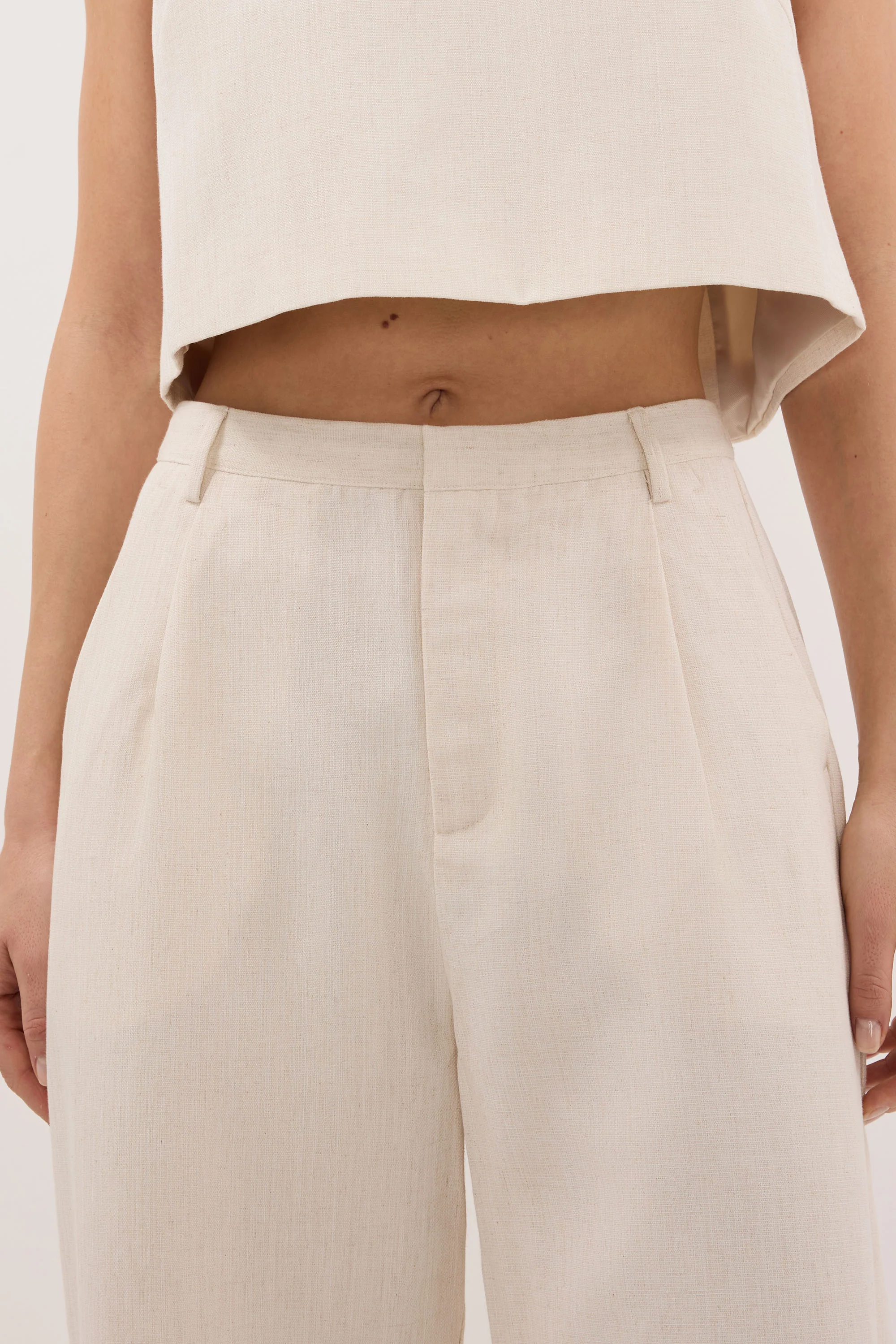 ROSALIE CREAM MARLE TAILORED PANT - Image 5