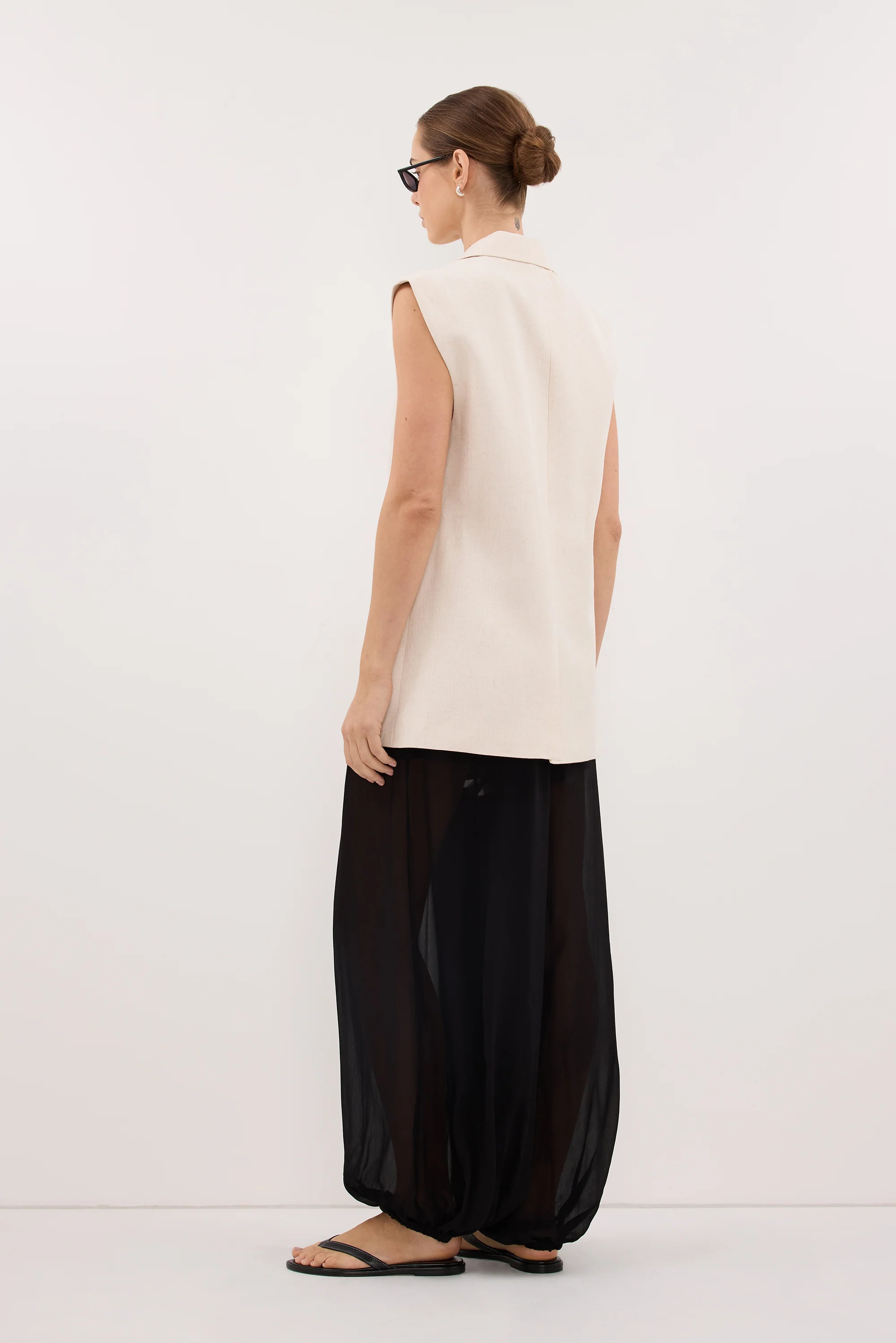 ROSALIE CREAM MARLE WRAP VEST - Image 5