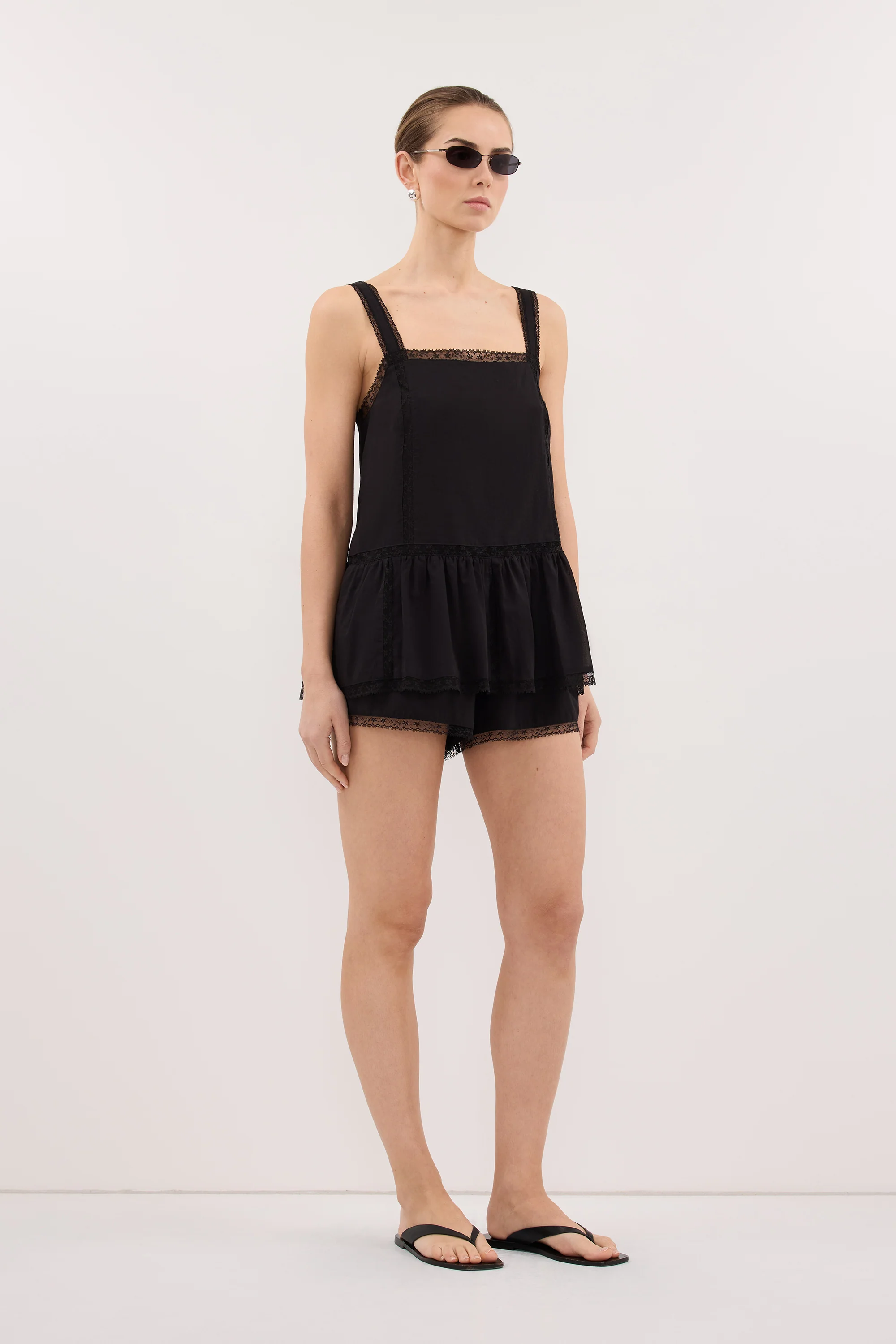 ROSIN BLACK COTTON VOILE TOP - Image 3