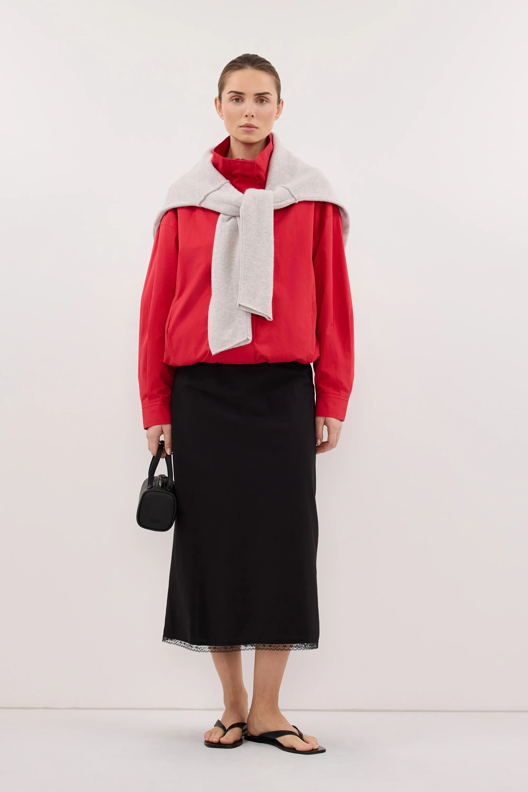ROSIN BLACK KNEE LENGTH SKIRT - Image 6