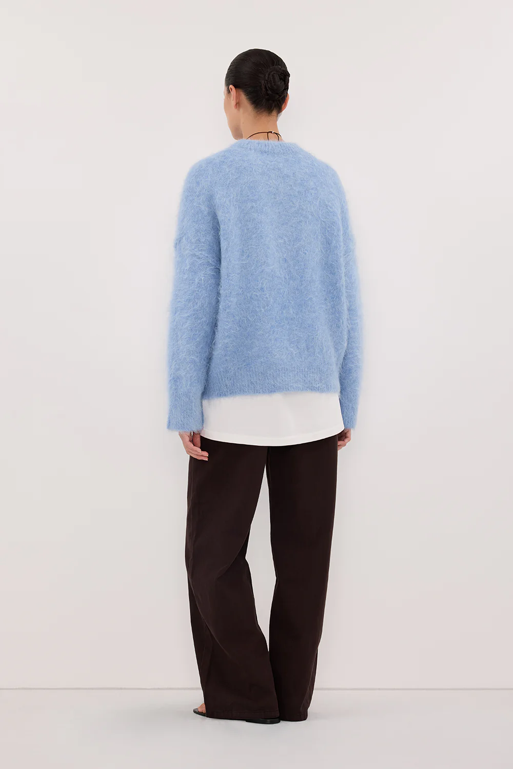 SALMA DUSTY BLUE CREW NECK KNIT JUMPER - Image 4