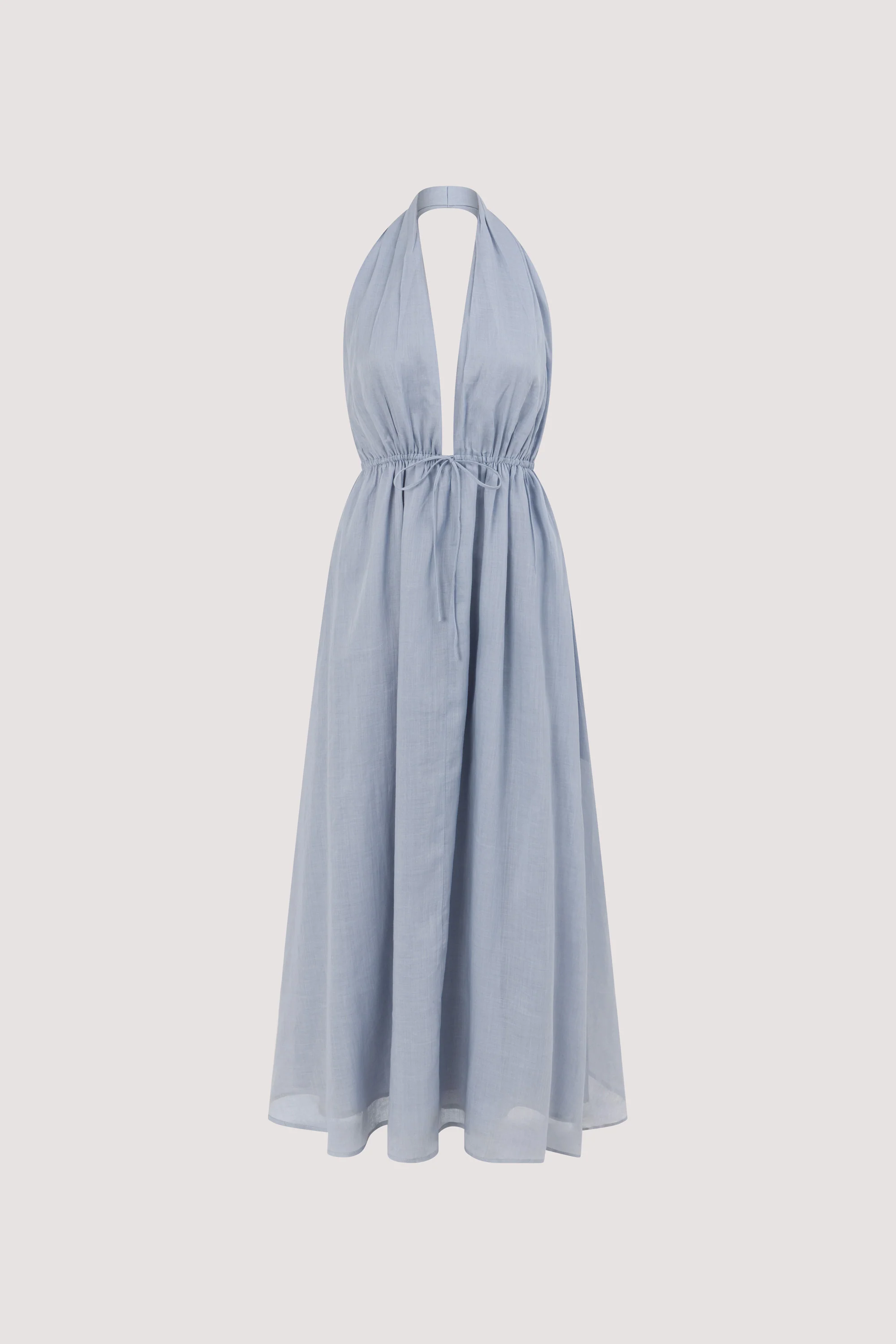 SAMMI DUSTY BLUE RAMIE MIDI DRESS - Image 8