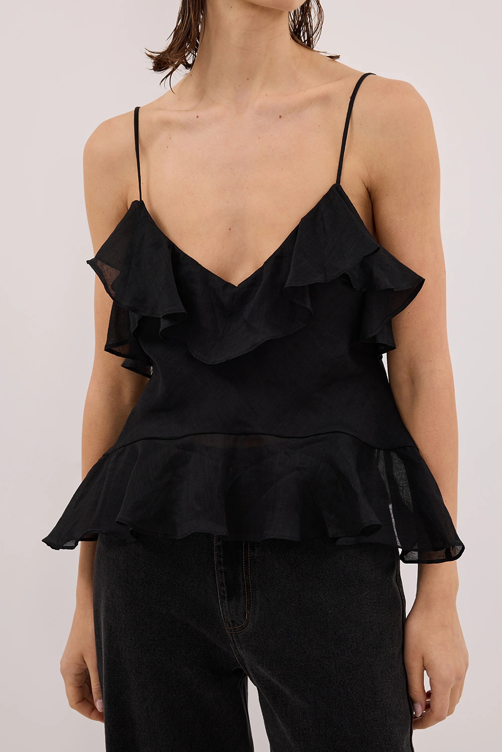 SARA BLACK RAMIE CAMI TOP - Image 5